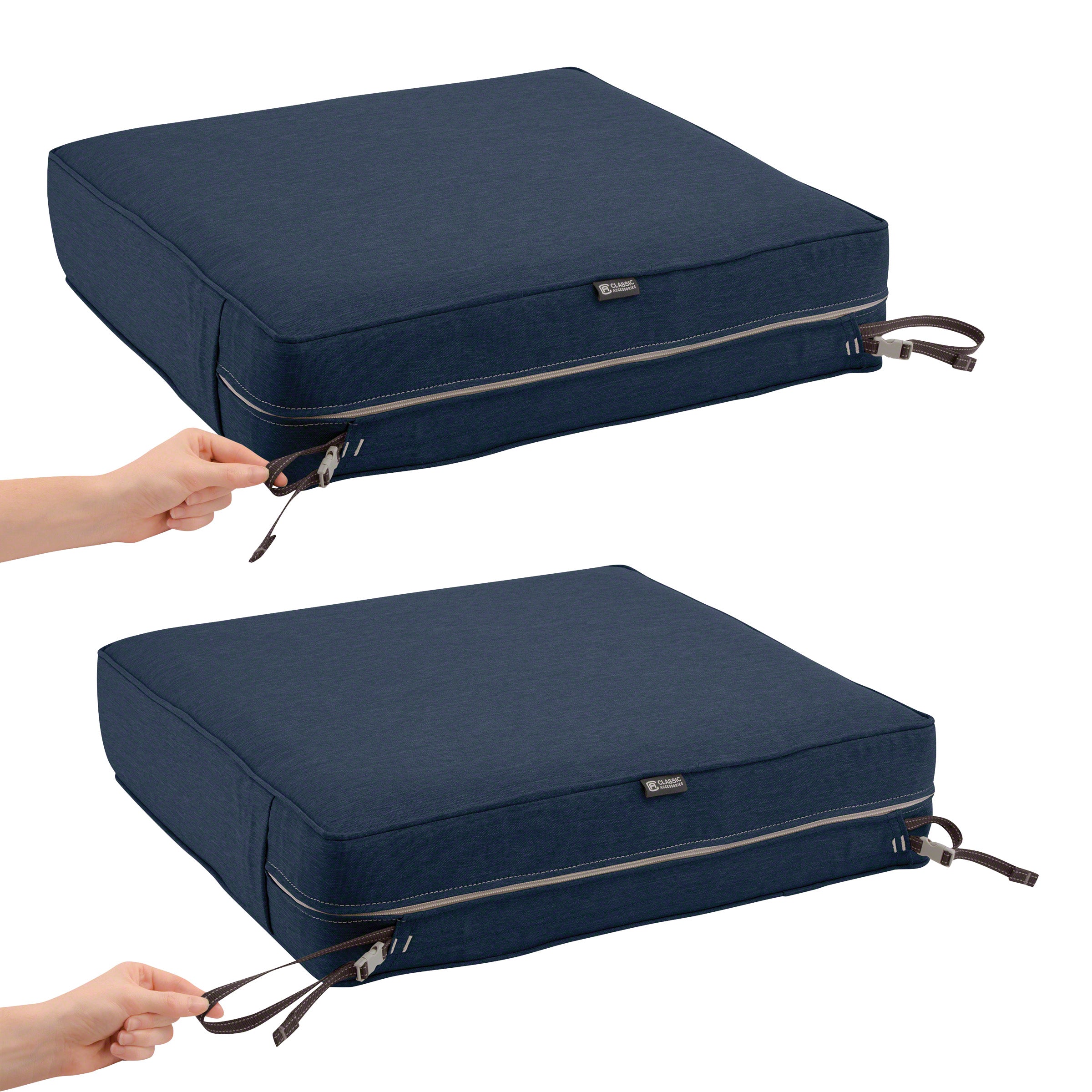 Classic Accessories Montlake FadeSafe Water-Resistant Rectangular Patio Lounge Seat Cushion Cover