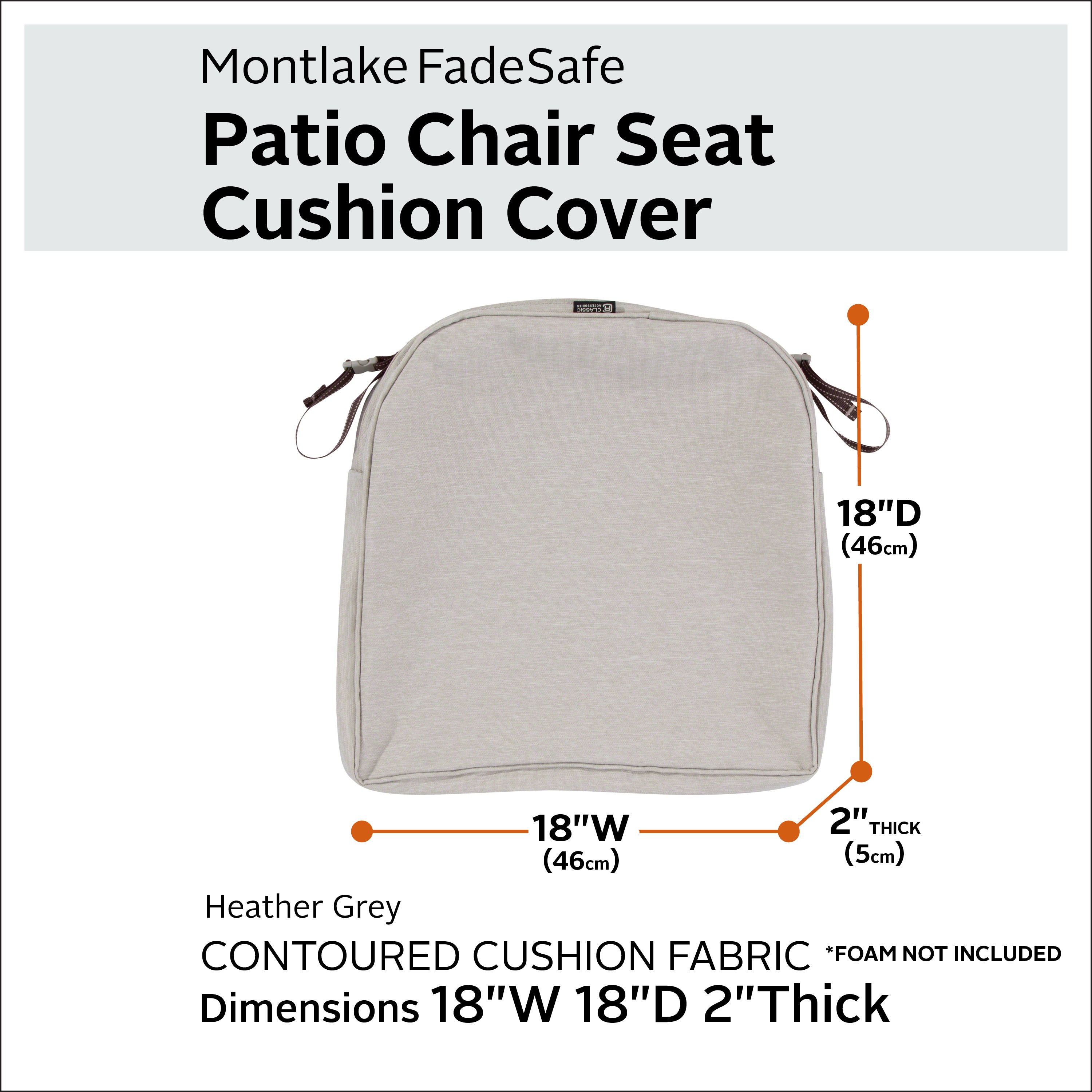 Classic Accessories Montlake Outdoor Weatherproof Dining Seat Cushion