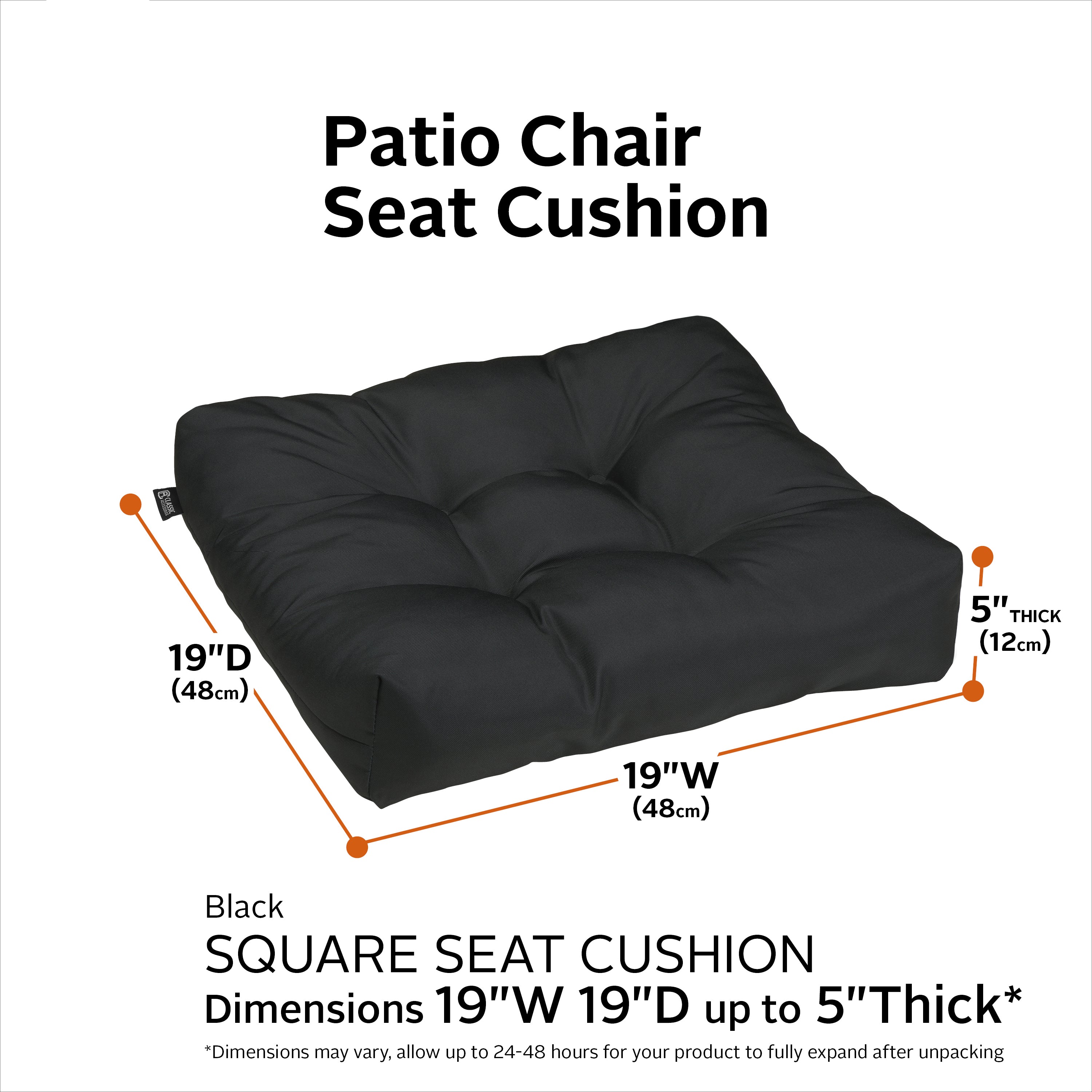 ClassicAccessories_Cushion_OPP_Black_19x19x5_SizingGraphic_62-113.jpg