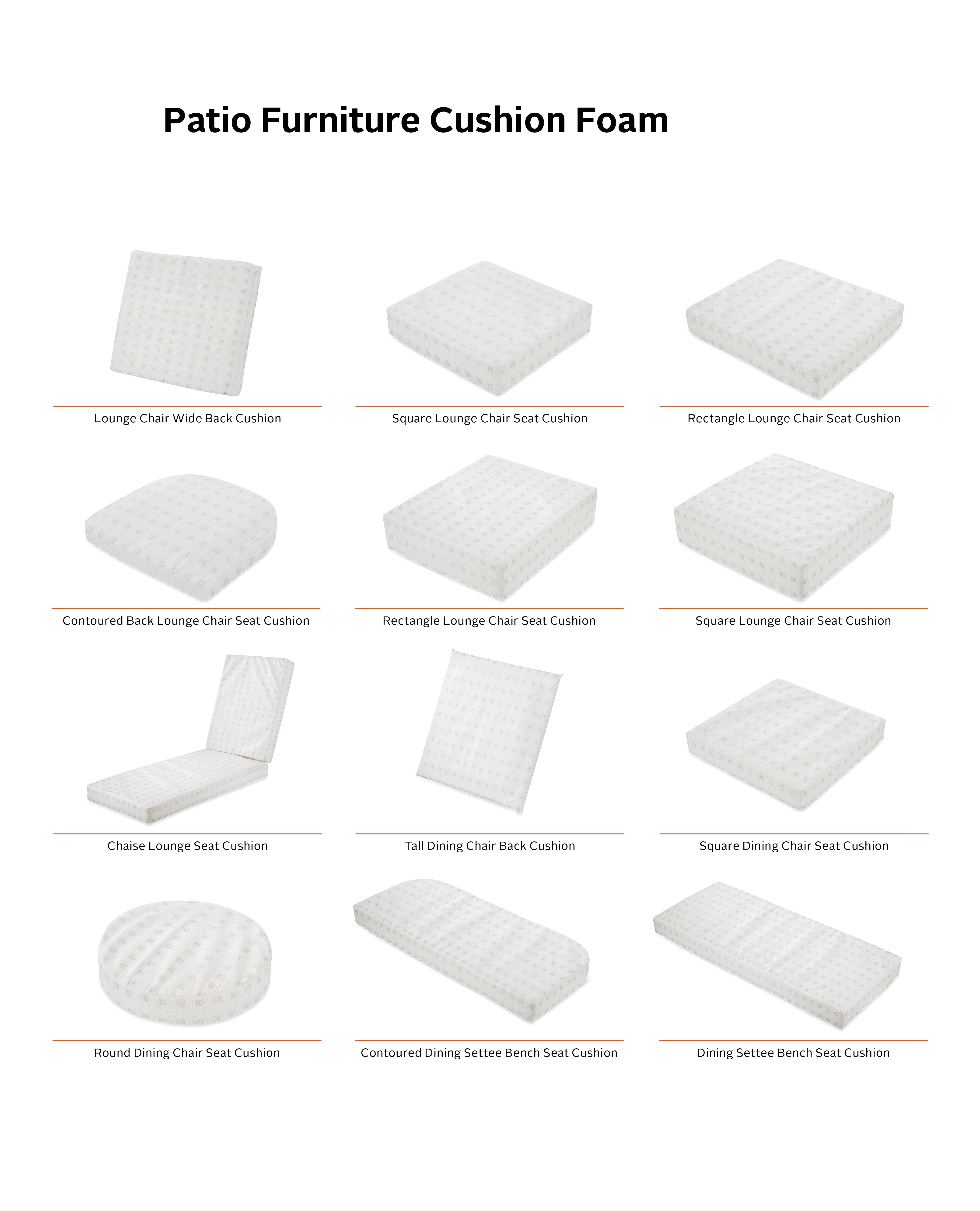 Contoured Patio Cushion Foam