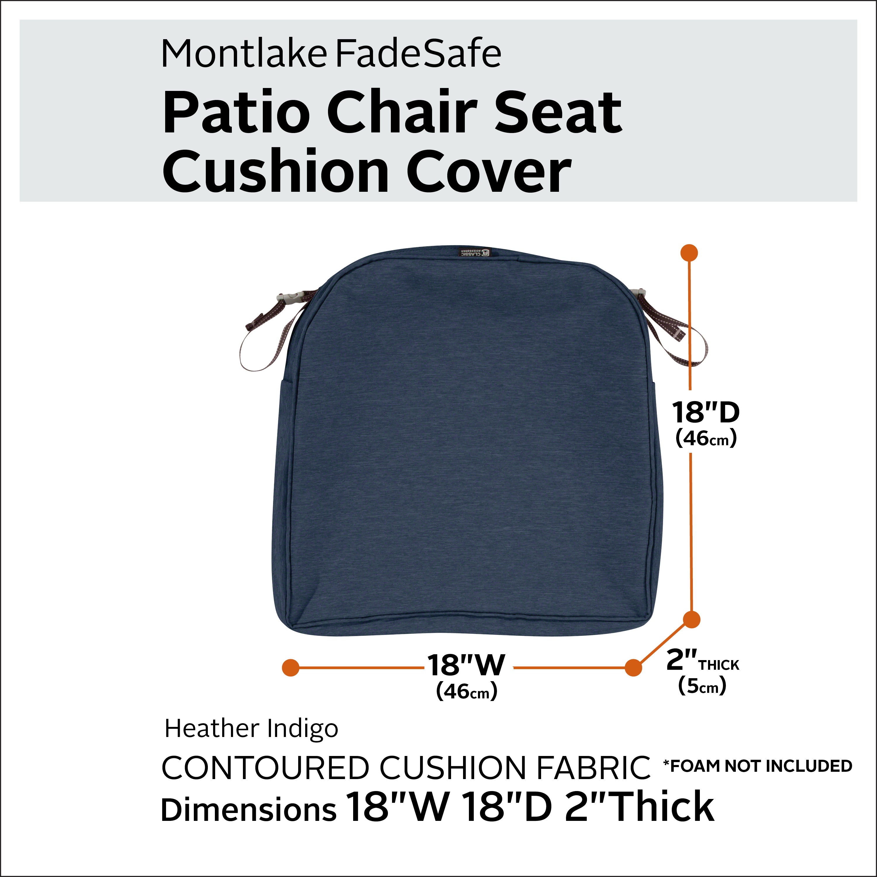 Classic Accessories Montlake Outdoor Weatherproof Dining Seat Cushion