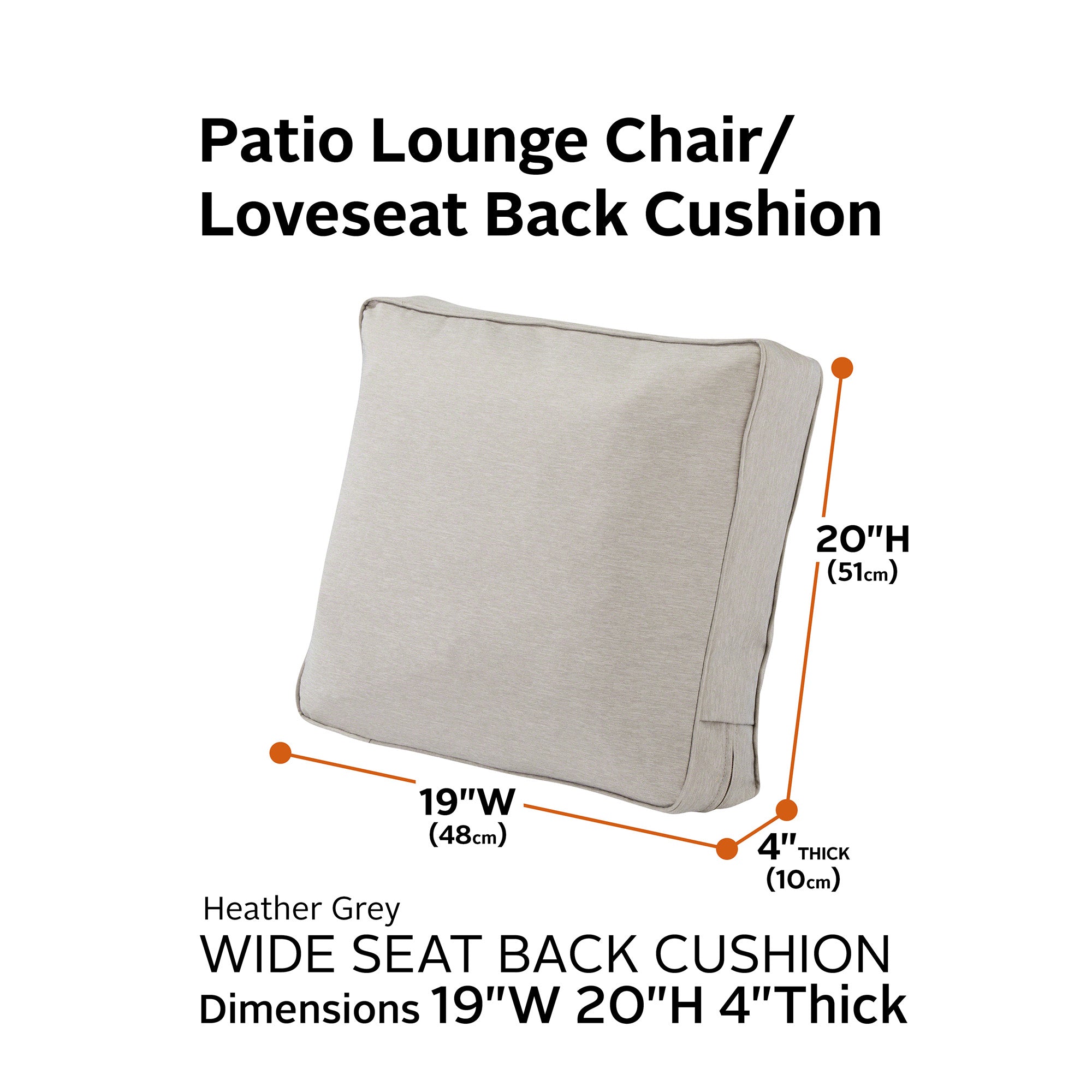 Montlake FadeSafe Patio Lounge Chair/Loveseat Back Cushion