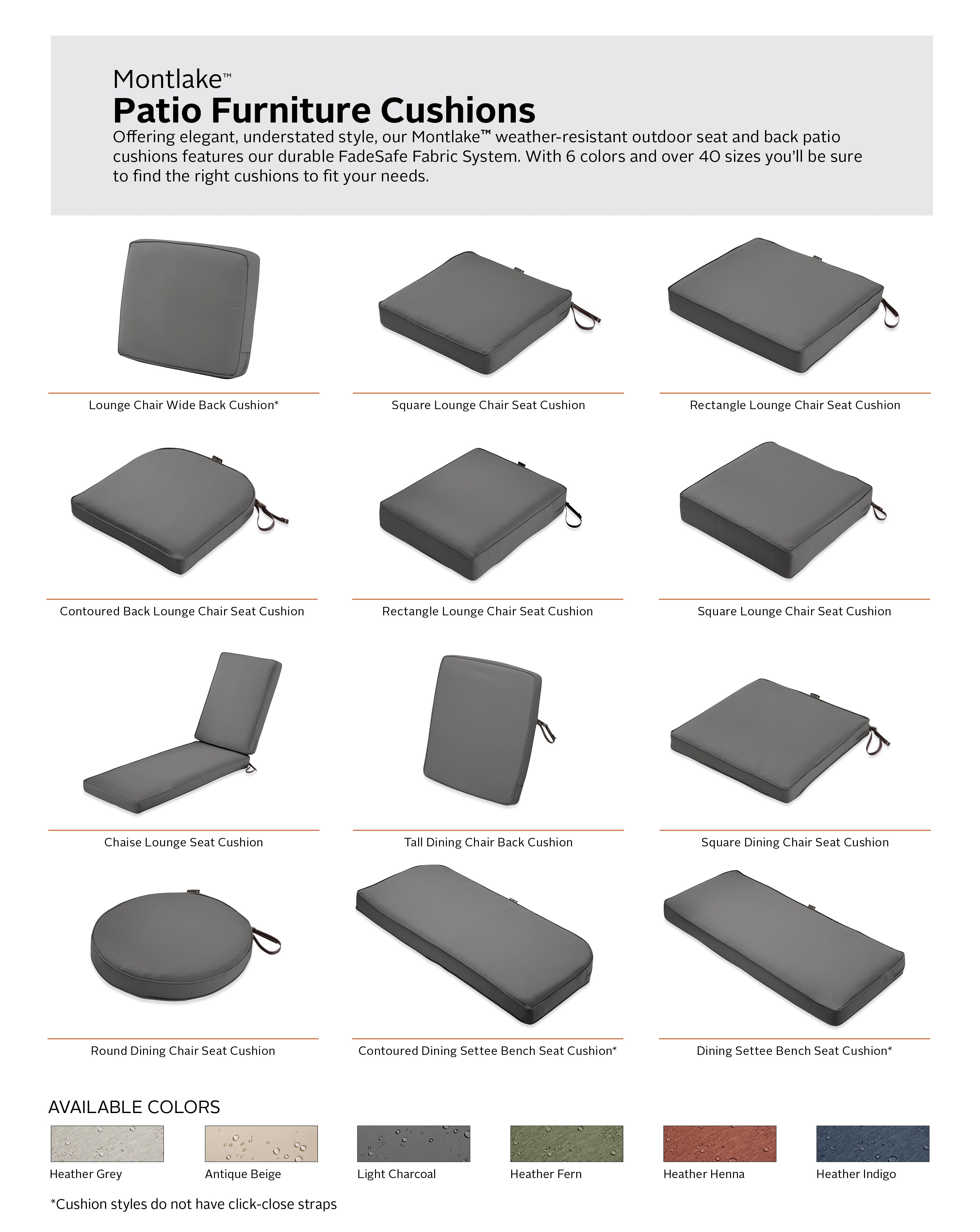 Classic Accessories Montlake Outdoor Weatherproof Dining Seat Cushion