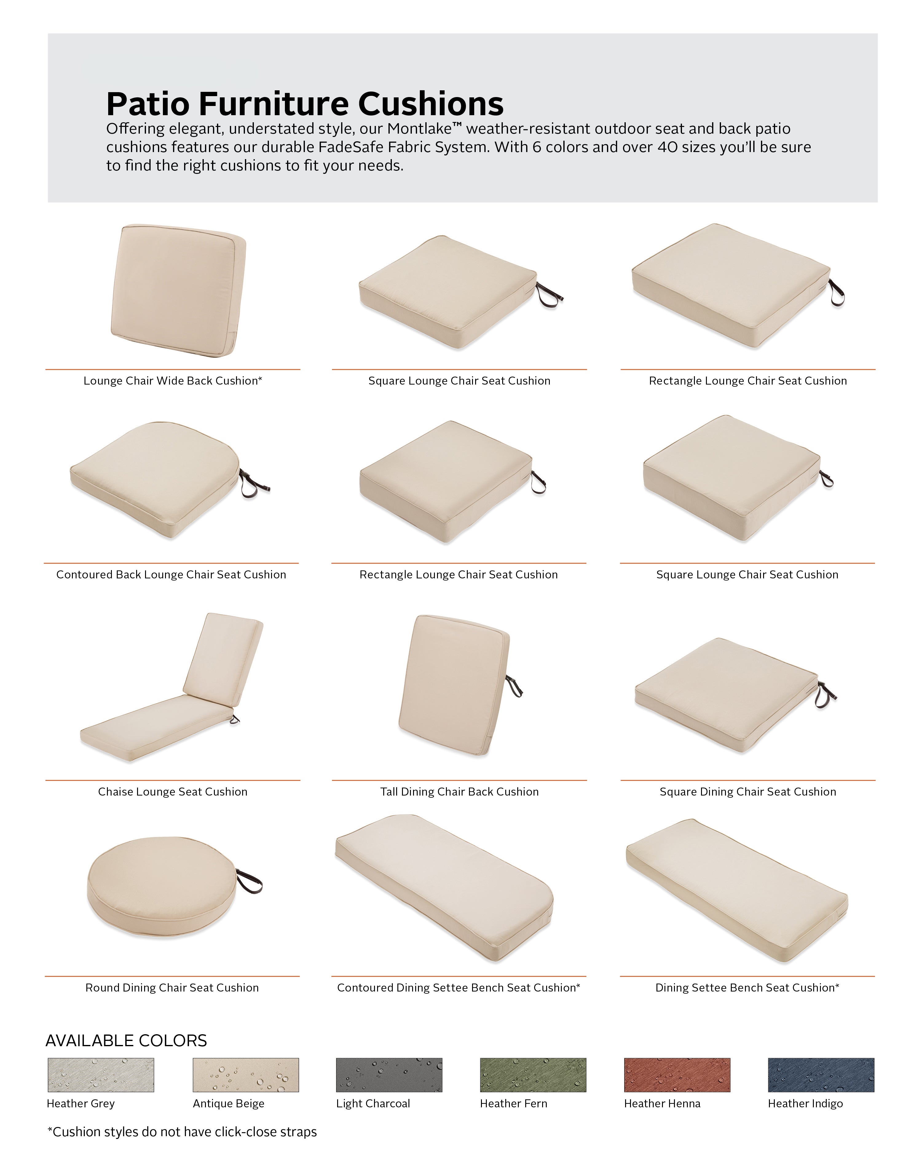 Classic Accessories Montlake Outdoor Weatherproof Dining Seat Cushion