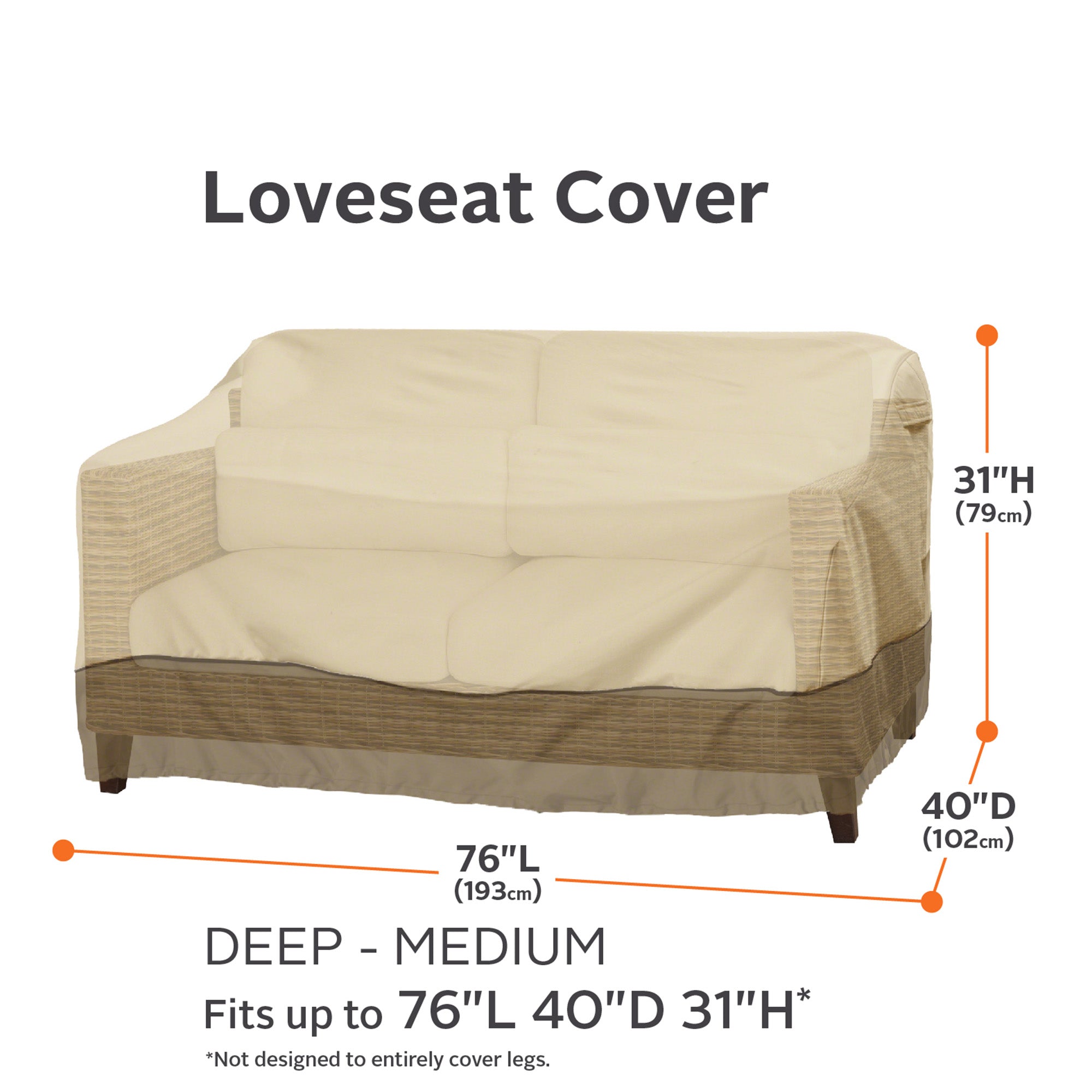 Classic Accessories Veranda Water-Resistant Deep Seated Patio Sofa/Loveseat Cover