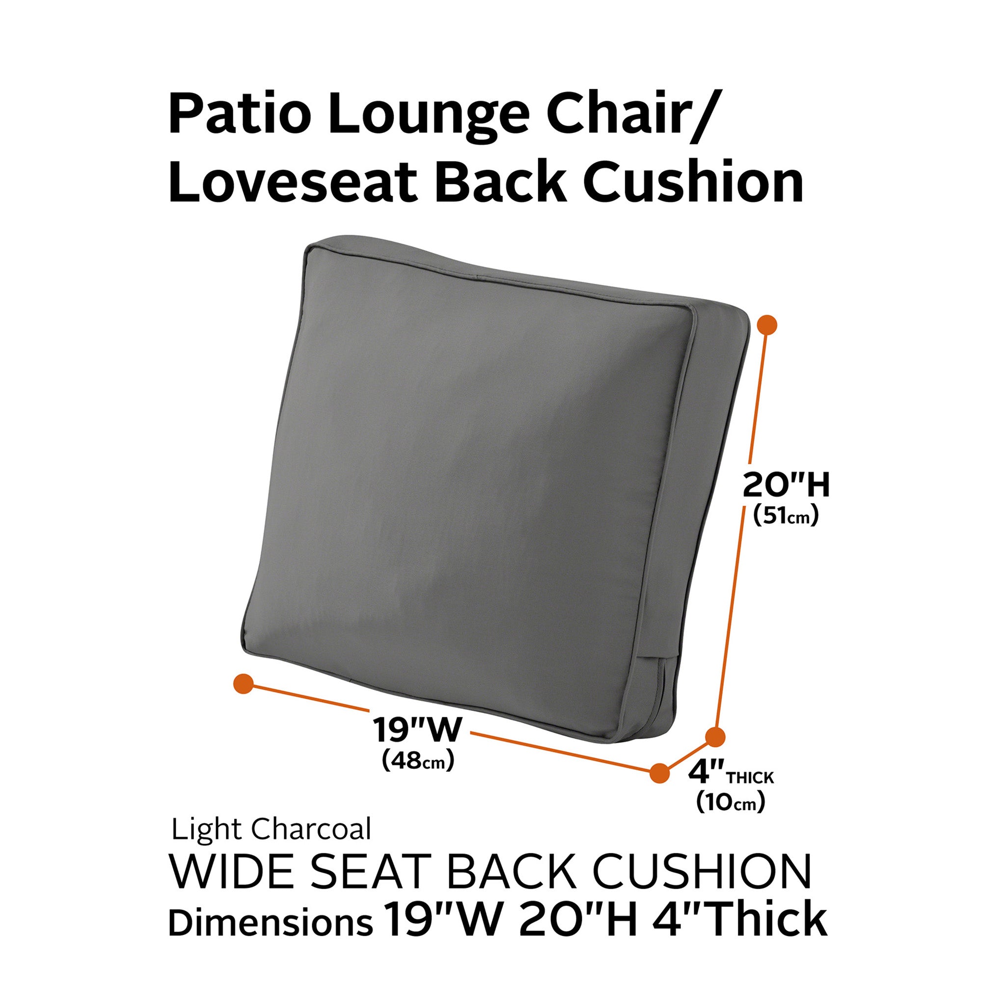 Montlake FadeSafe Patio Lounge Chair/Loveseat Back Cushion
