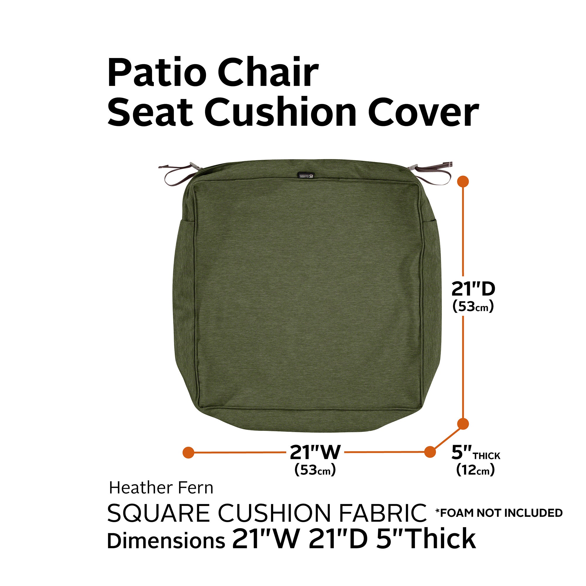 Classic Accessories Montlake FadeSafe Water-Resistant Rectangular Patio Lounge Seat Cushion Cover