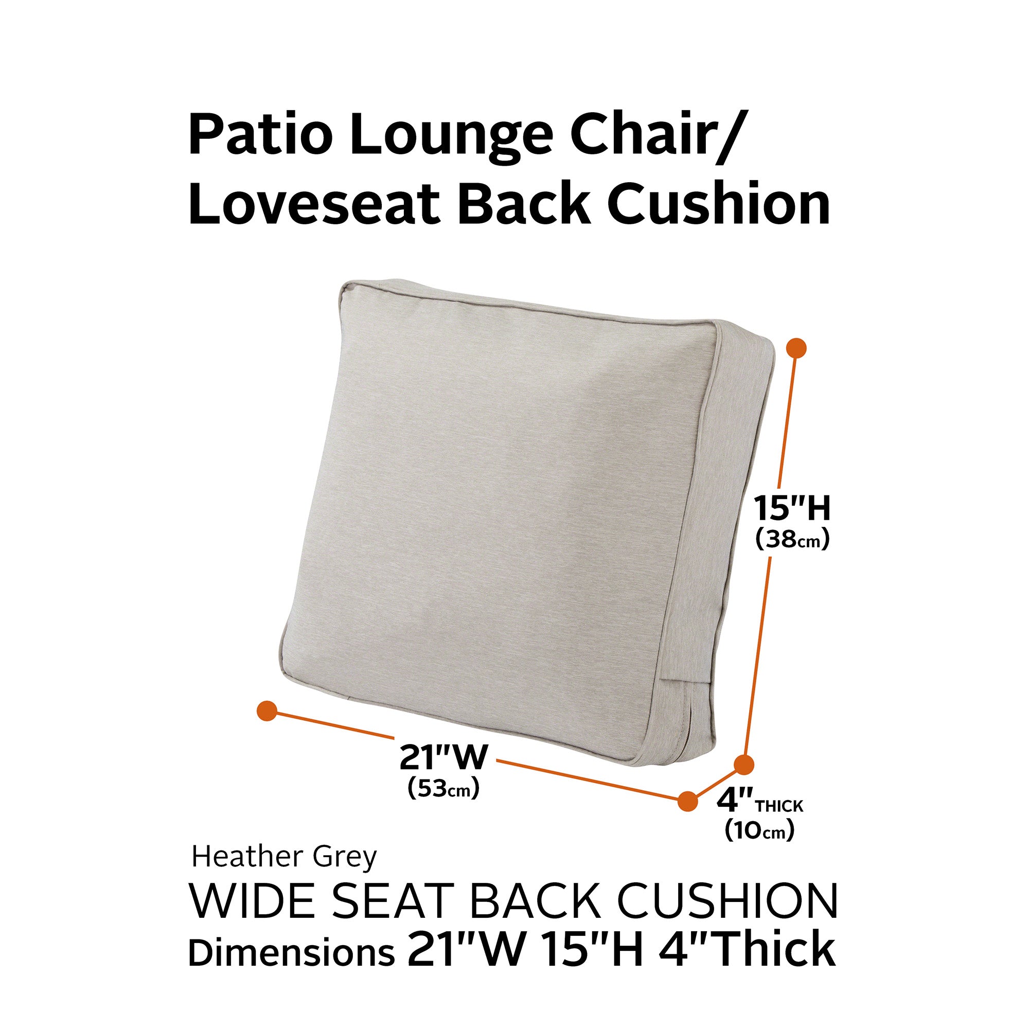 Montlake FadeSafe Patio Lounge Chair/Loveseat Back Cushion