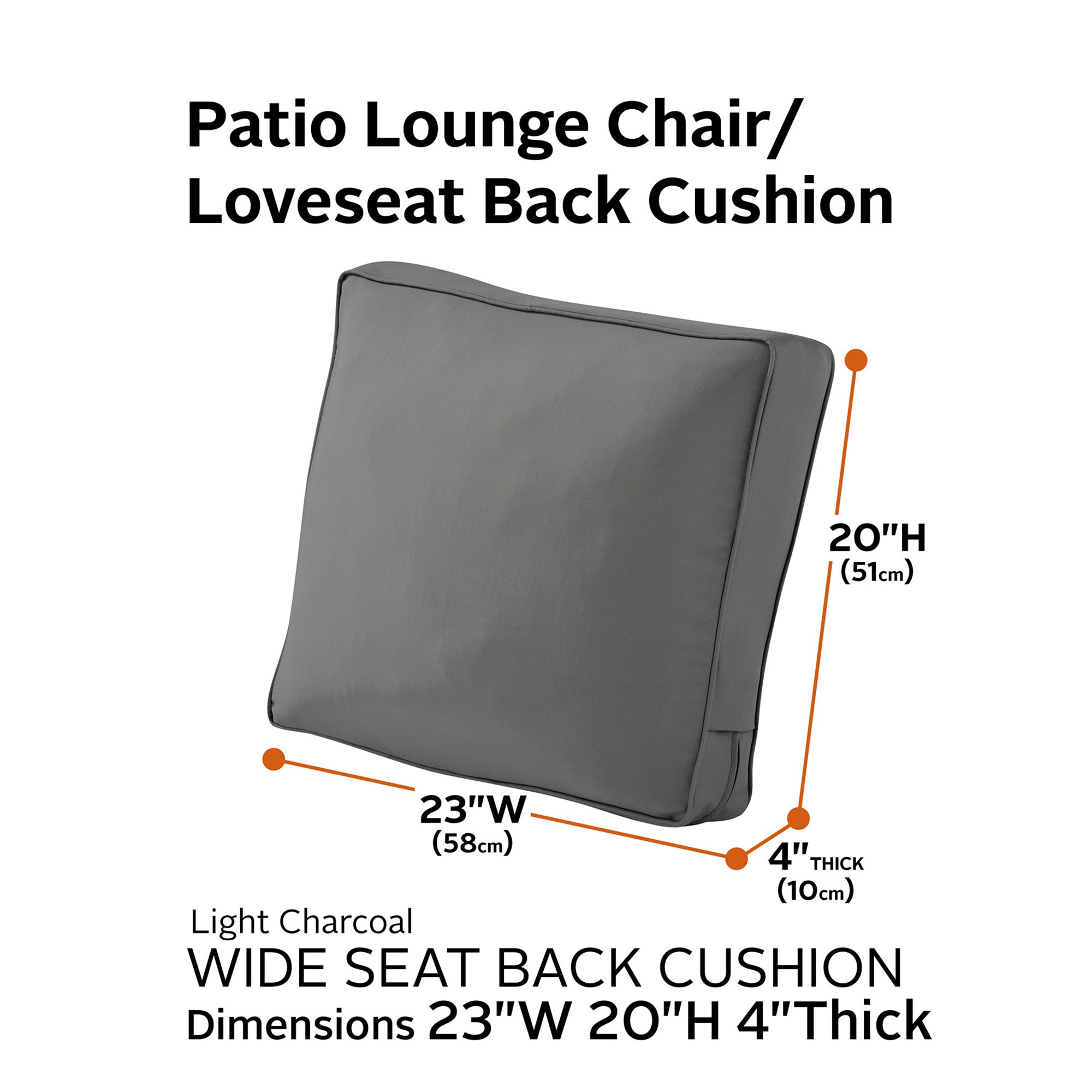 Montlake FadeSafe Patio Lounge Chair/Loveseat Back Cushion