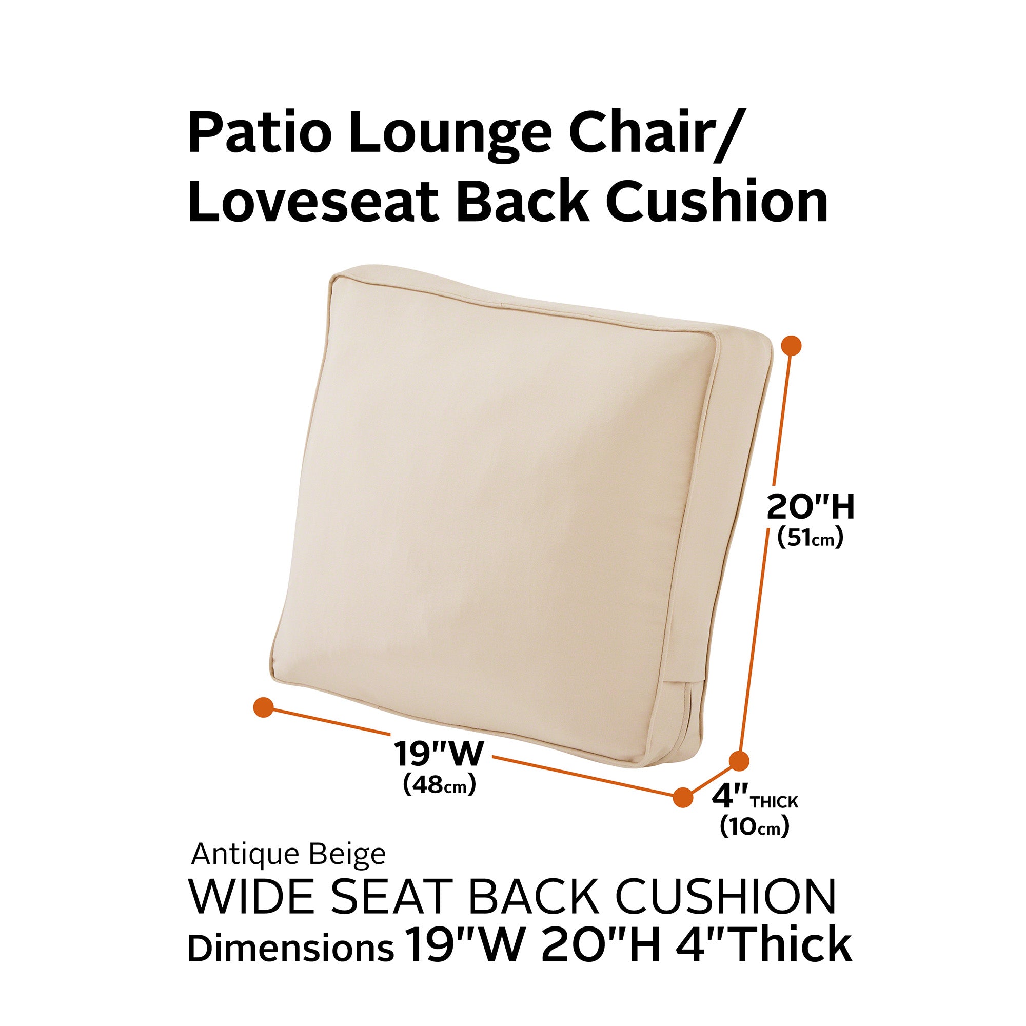 Montlake FadeSafe Patio Lounge Chair/Loveseat Back Cushion