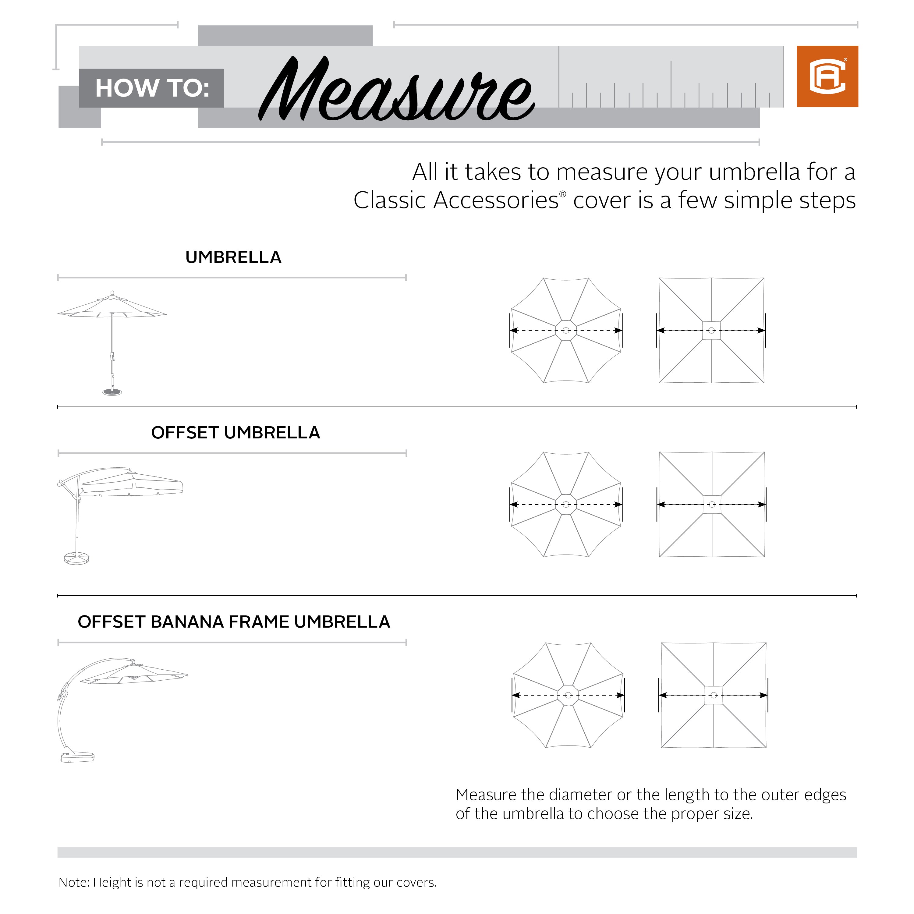 classic accessories veranda patio umbrella cover dimensions Veranda 13-Foot Water-Resistant Offset Umbrella Canopy Cover