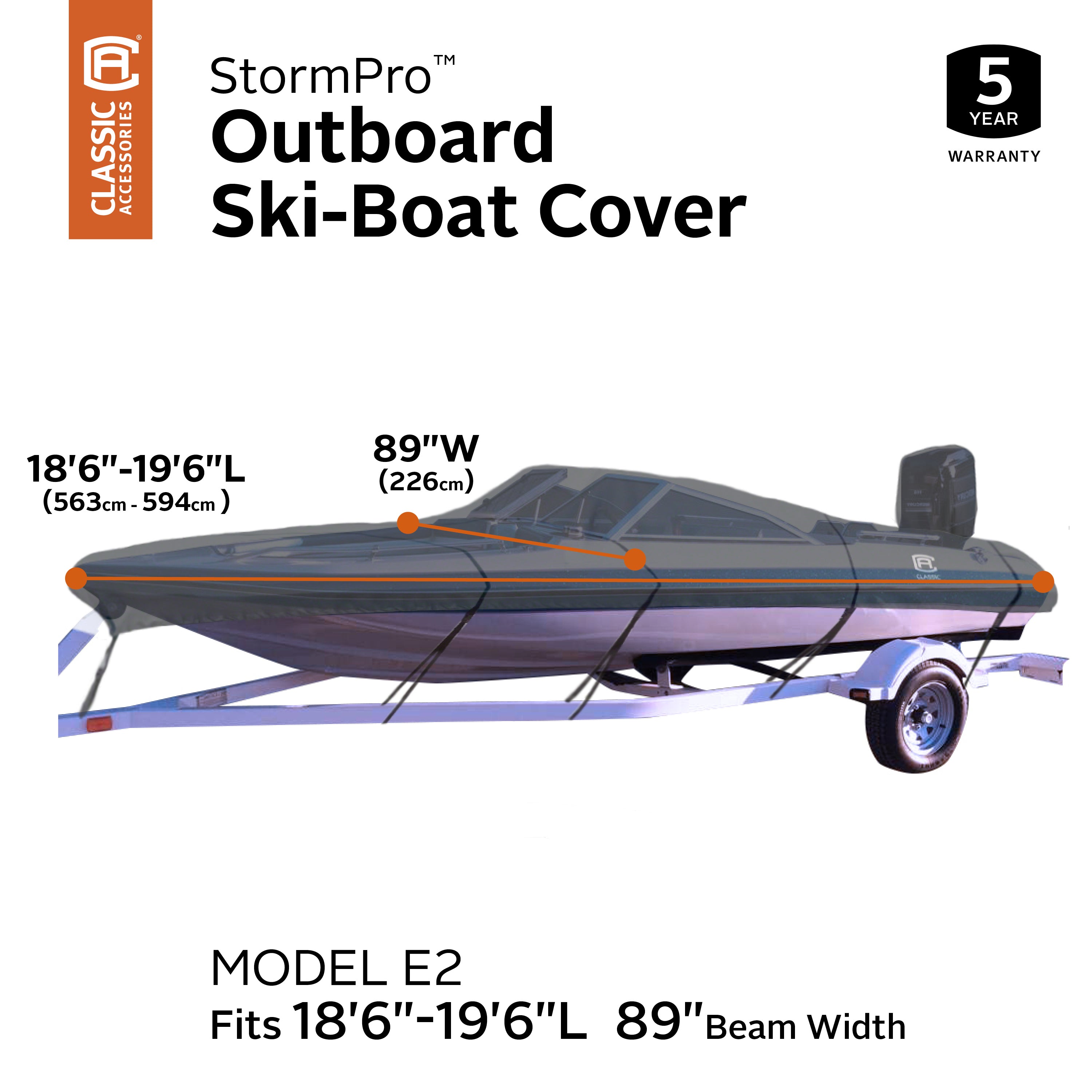 StormPro Heavy Duty Outboard Ski-Boat Cover, 16 ft 6 in