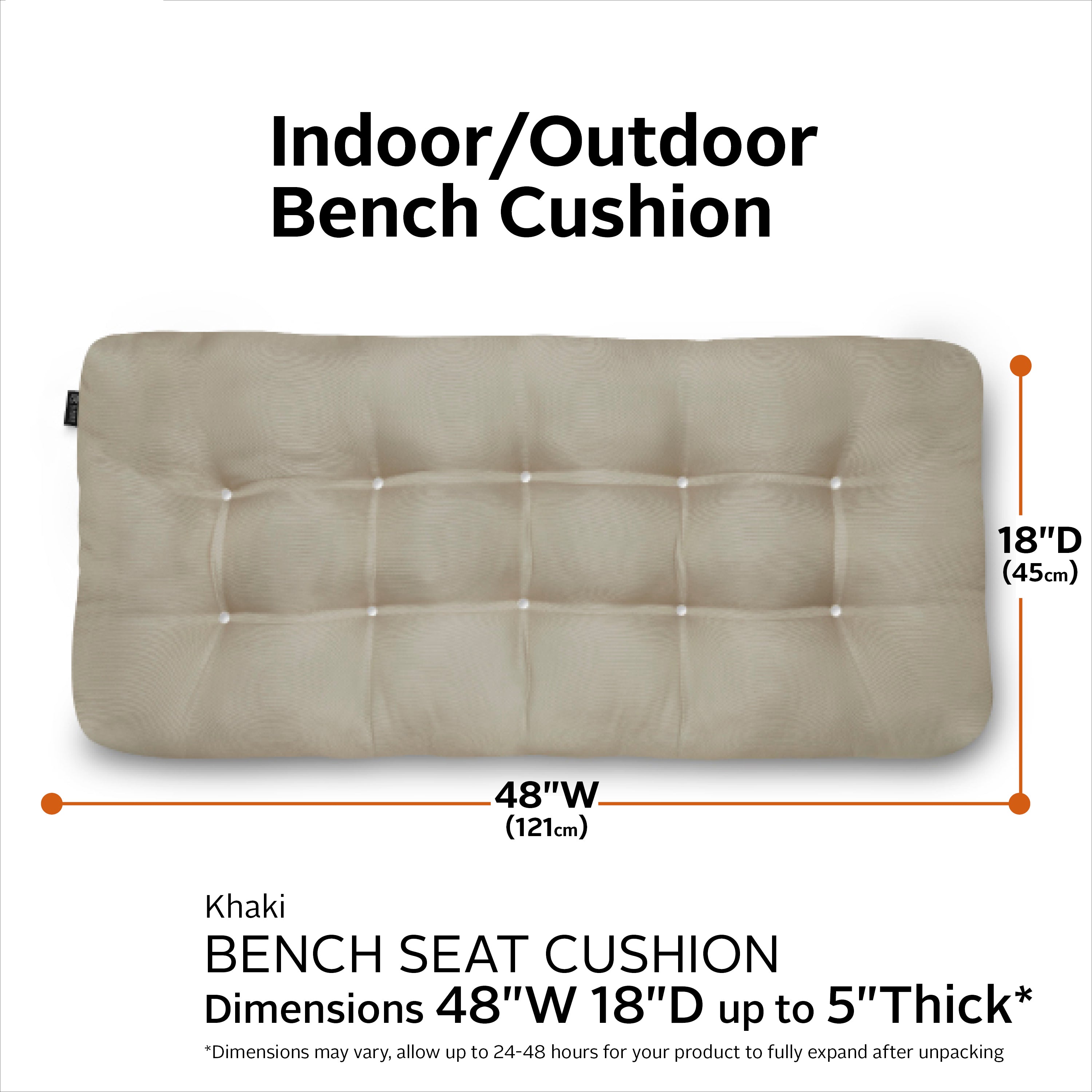 ClassicAccessories_Cushion_OPP_Bench_Khaki_48x18x5_SizingGraphic_62-199.jpg