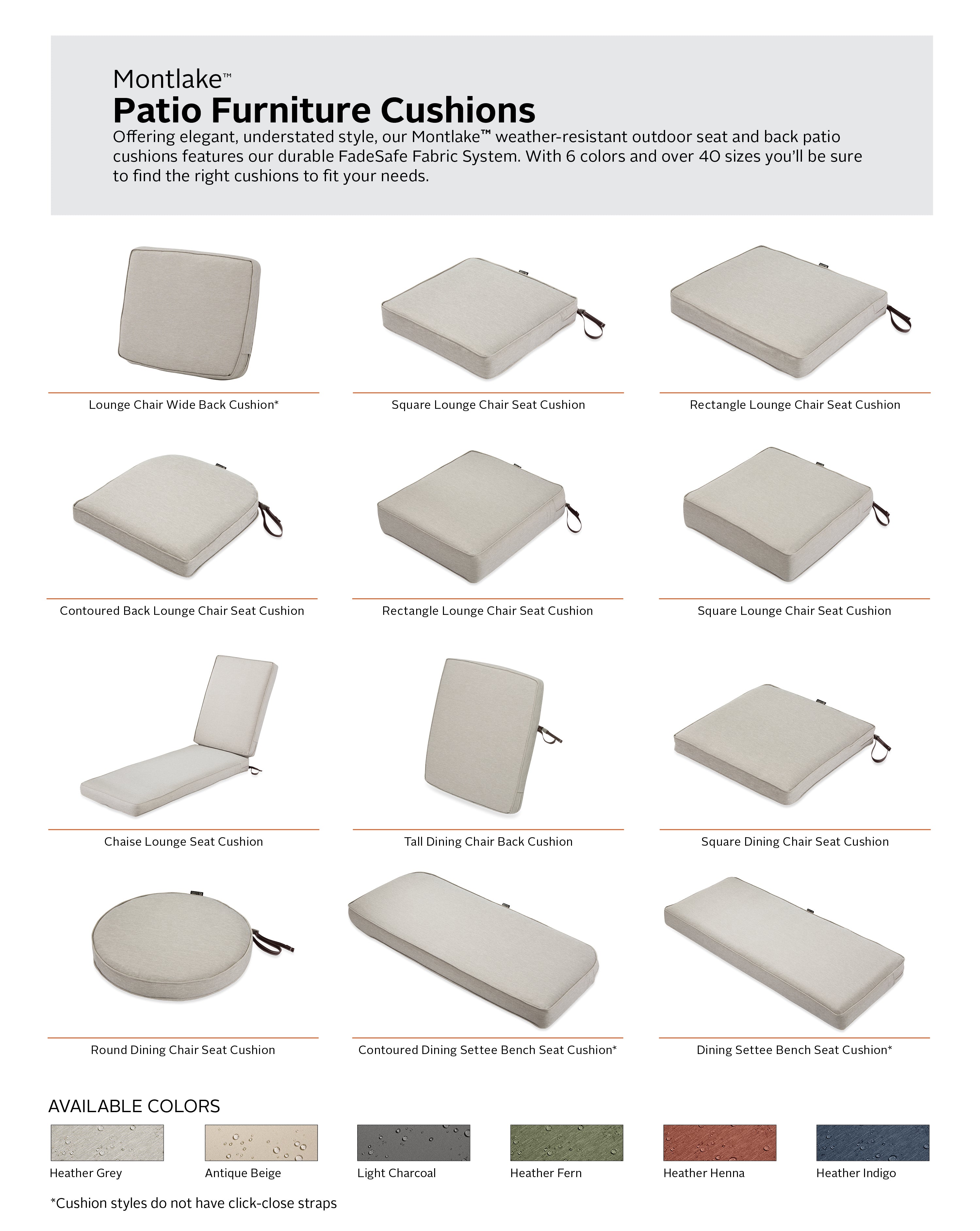 Classic Accessories Montlake Outdoor Weatherproof Dining Seat Cushion