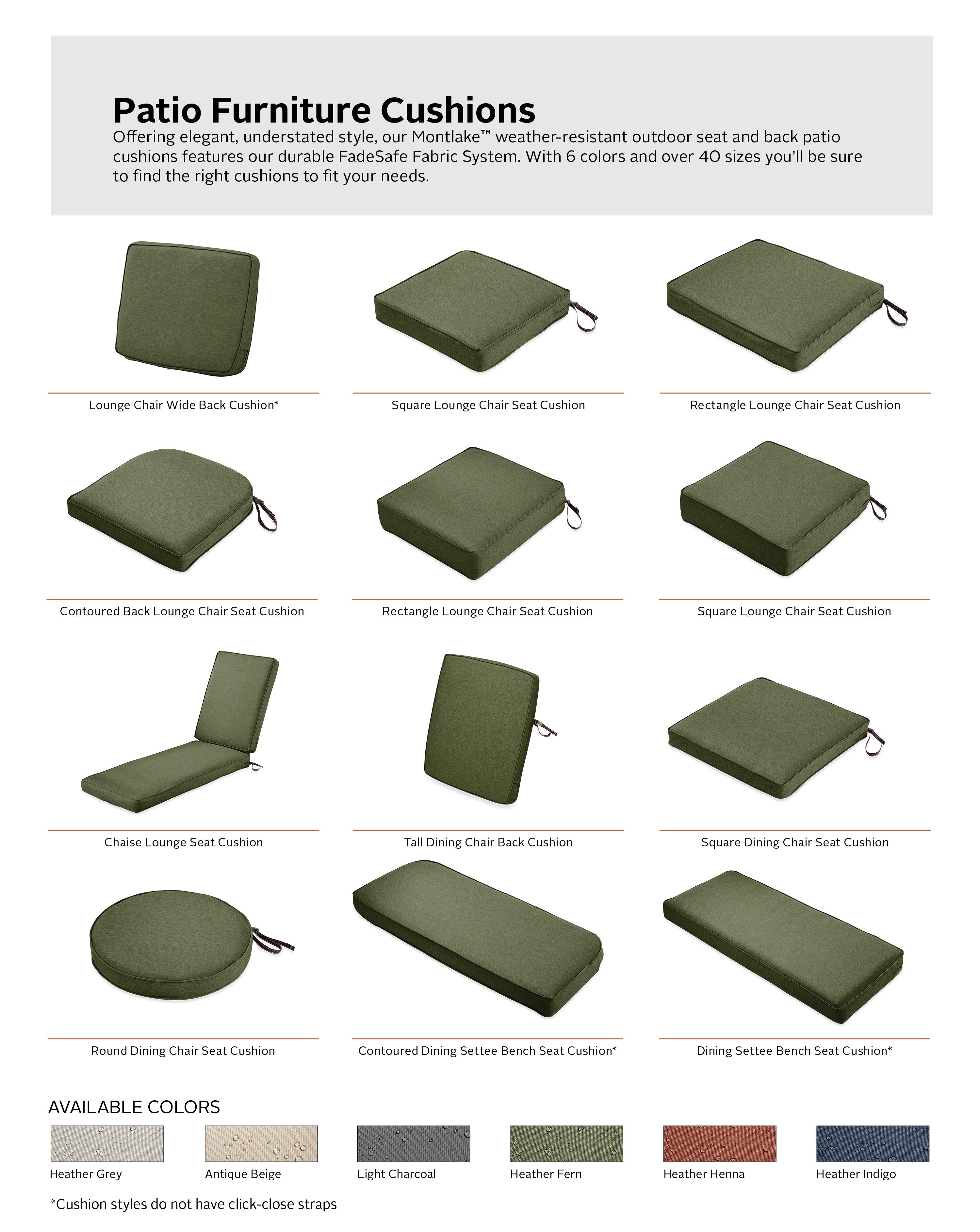 Classic Accessories Montlake Outdoor Weatherproof Dining Seat Cushion