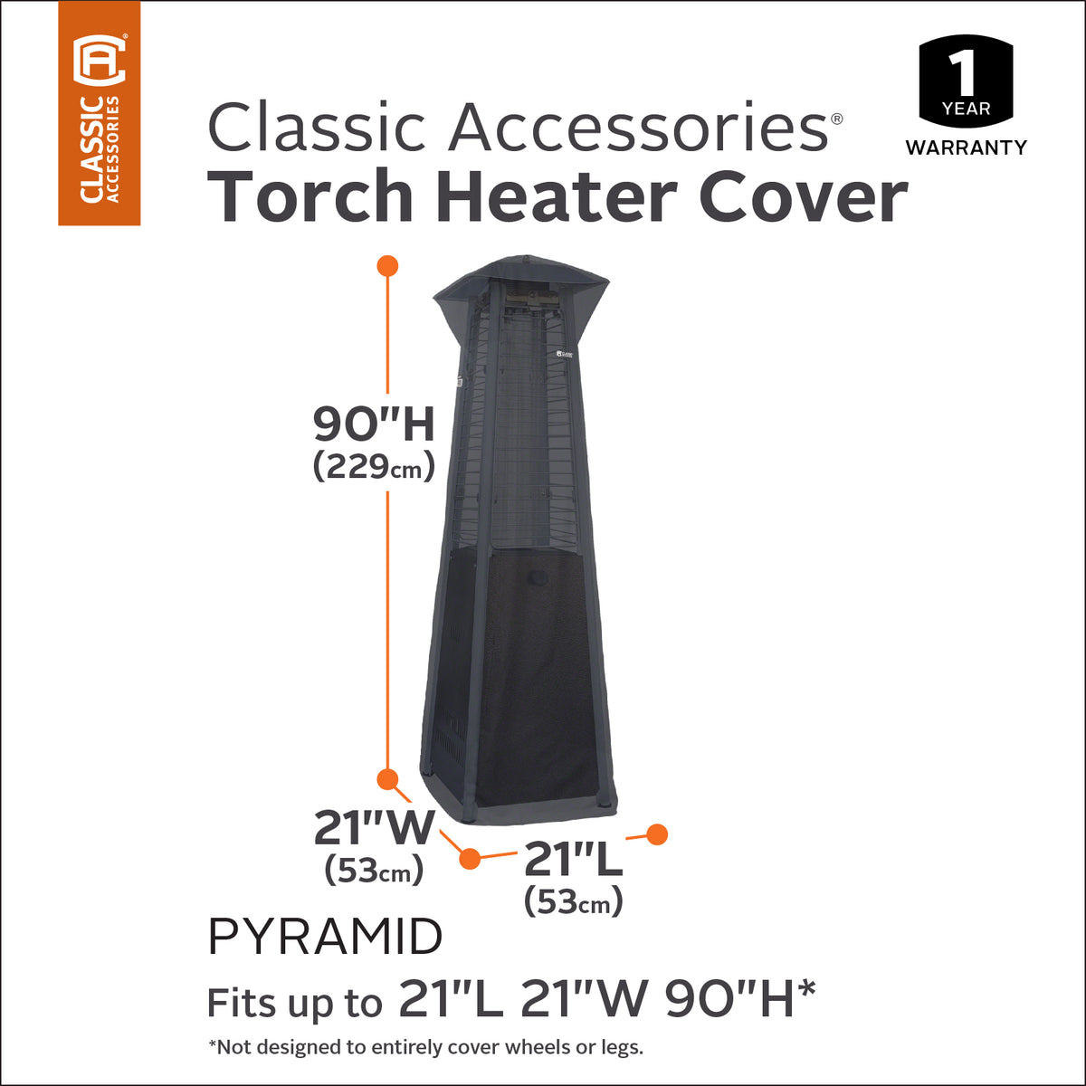 Pyramid Torch 21 In Pyramid Torch Patio Heater Cover | Classic Accessories