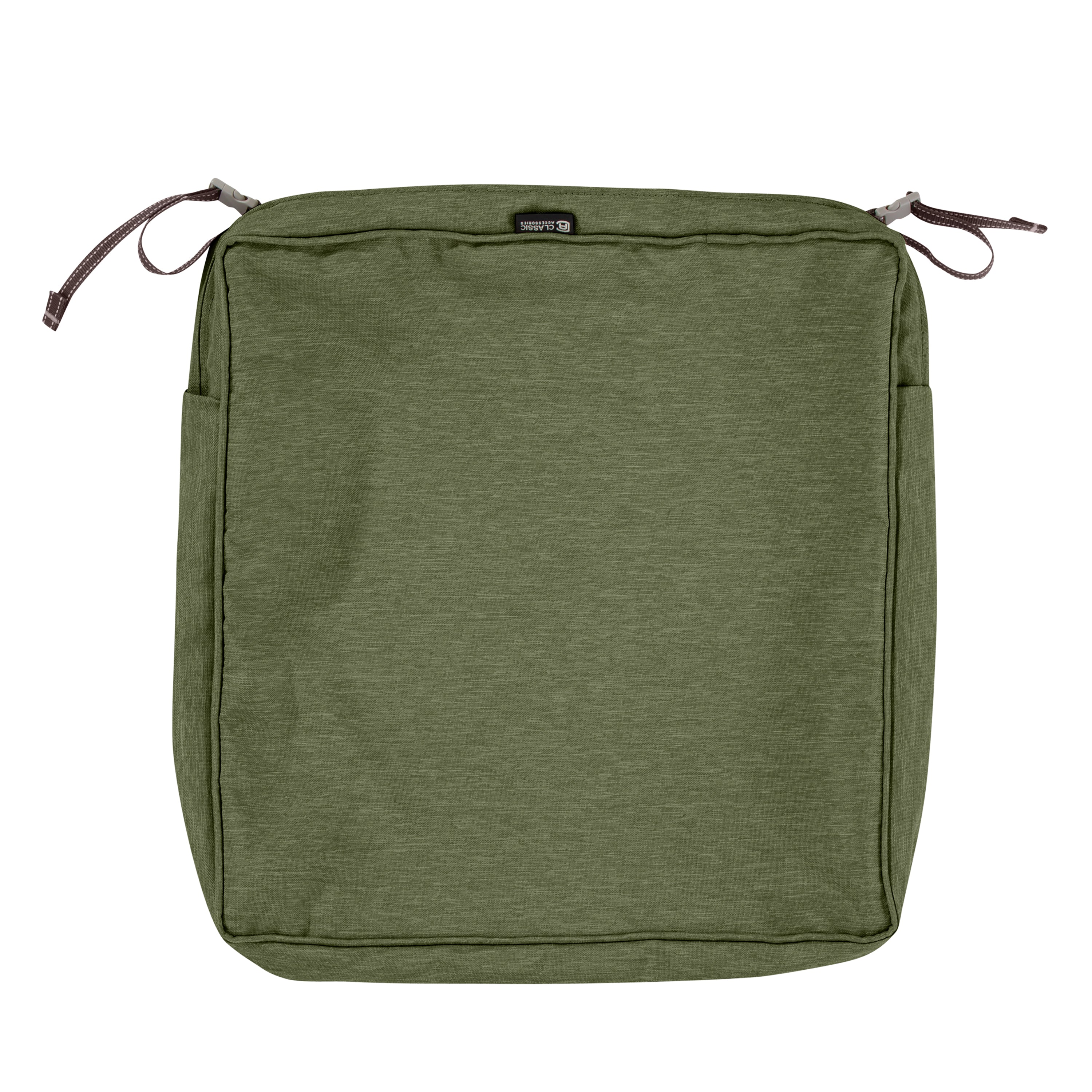 Classic Accessories Montlake FadeSafe Water-Resistant 3 Inch Thick Square Patio Dining Seat Cushion Cover