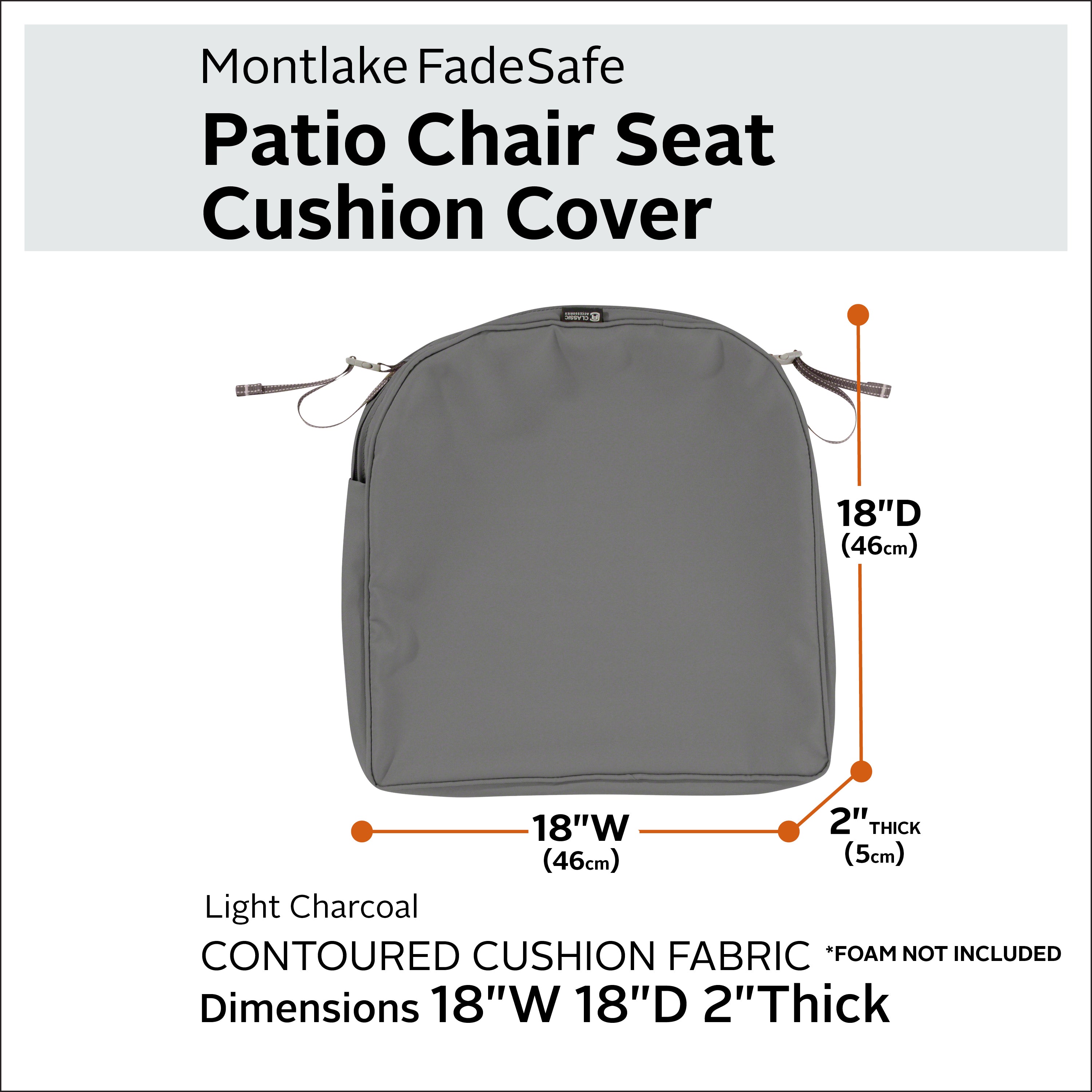 Classic Accessories Montlake Outdoor Weatherproof Dining Seat Cushion