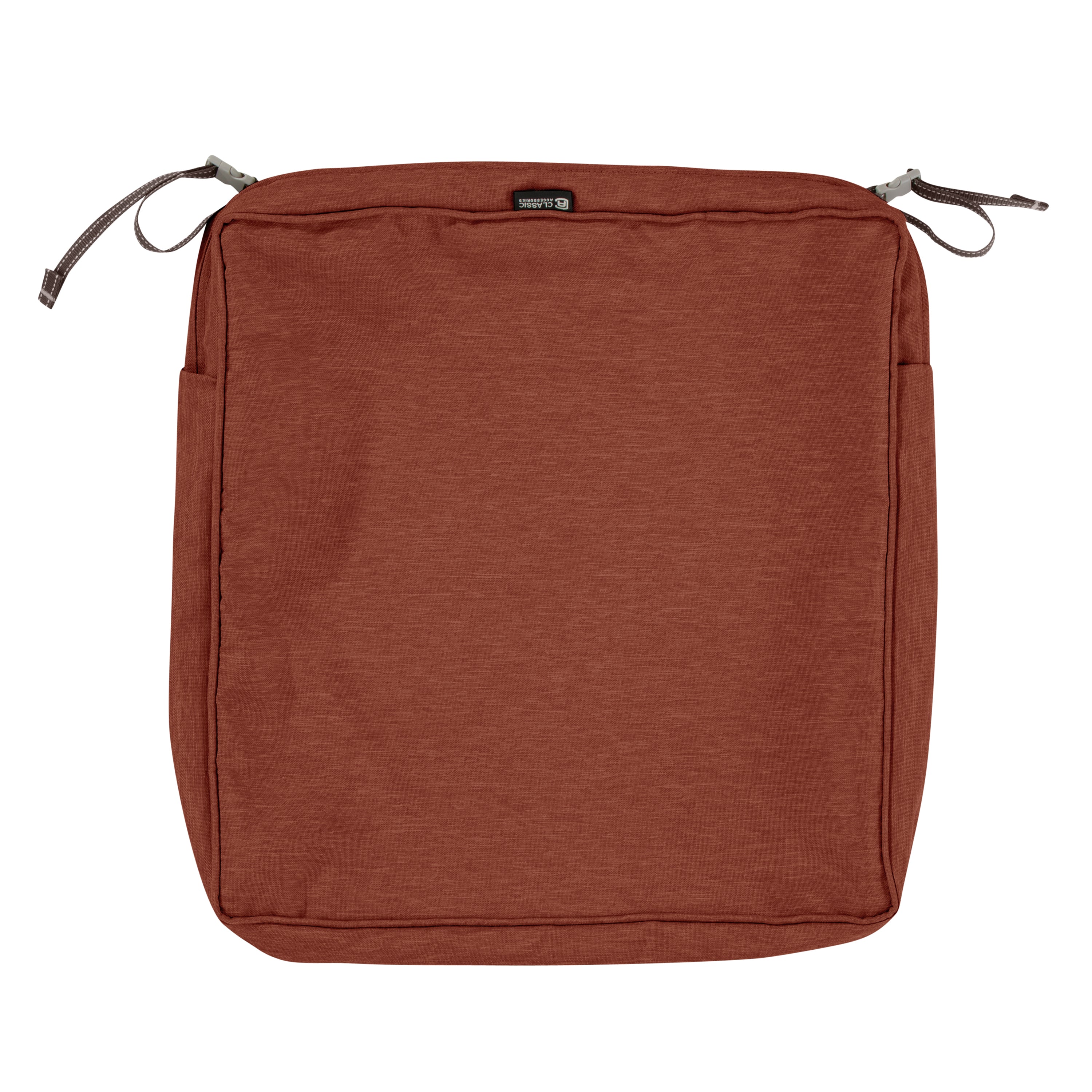 Classic Accessories Montlake FadeSafe Water-Resistant 3 Inch Thick Square Patio Dining Seat Cushion Cover