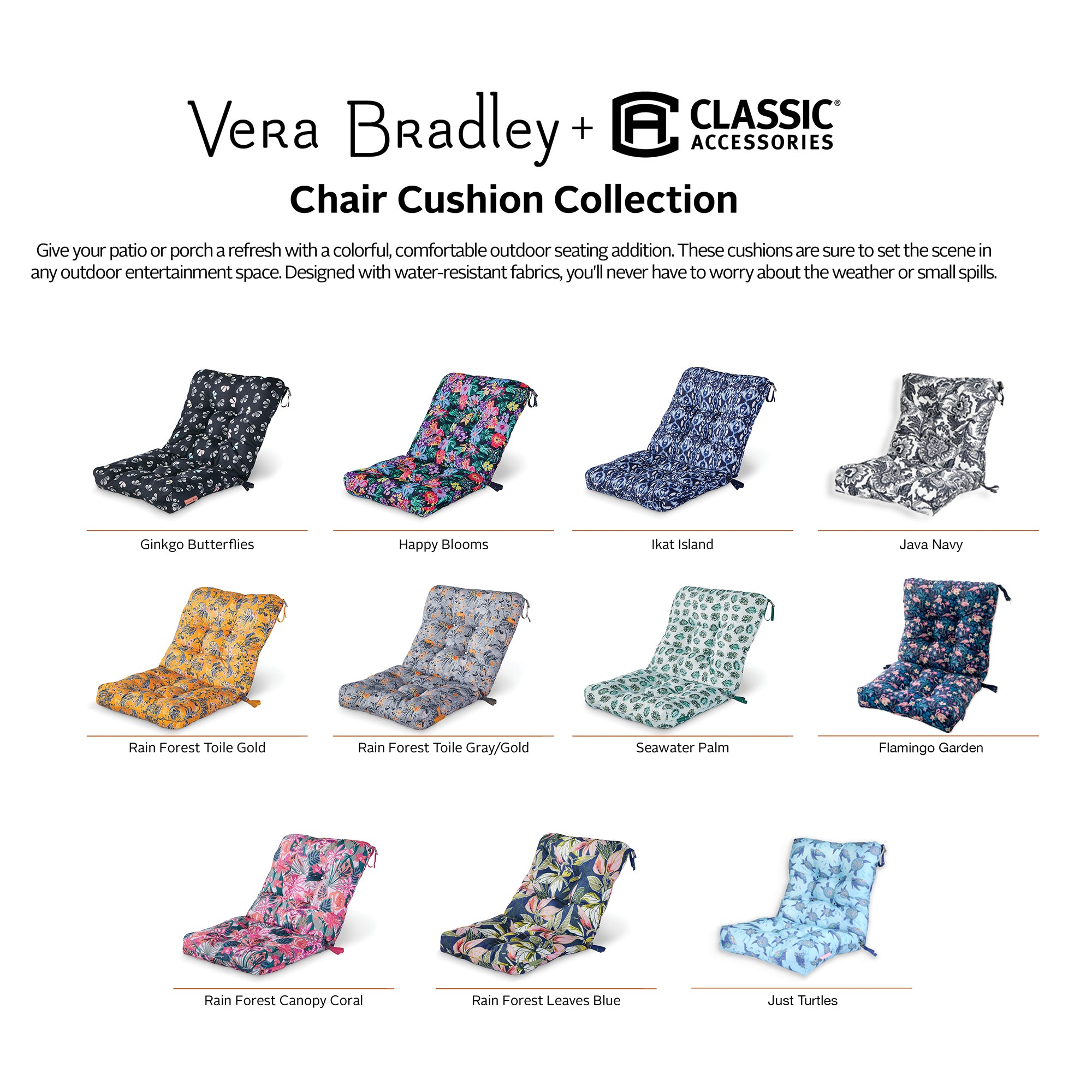 Vera Bradley by Classic Accessories Outdoor Cushion Set