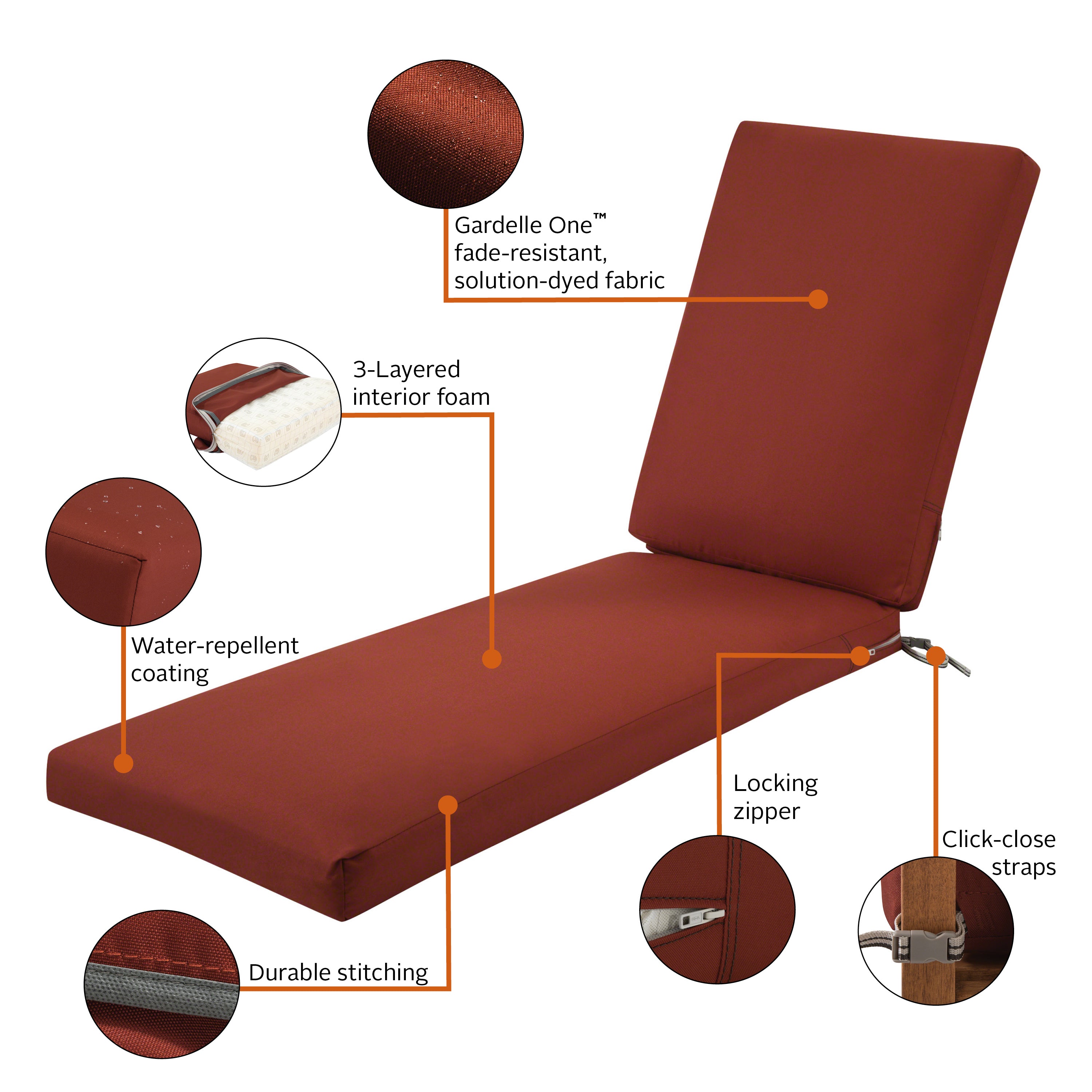 Ravenna Outdoor Chaise Cushion | Classic Accessories