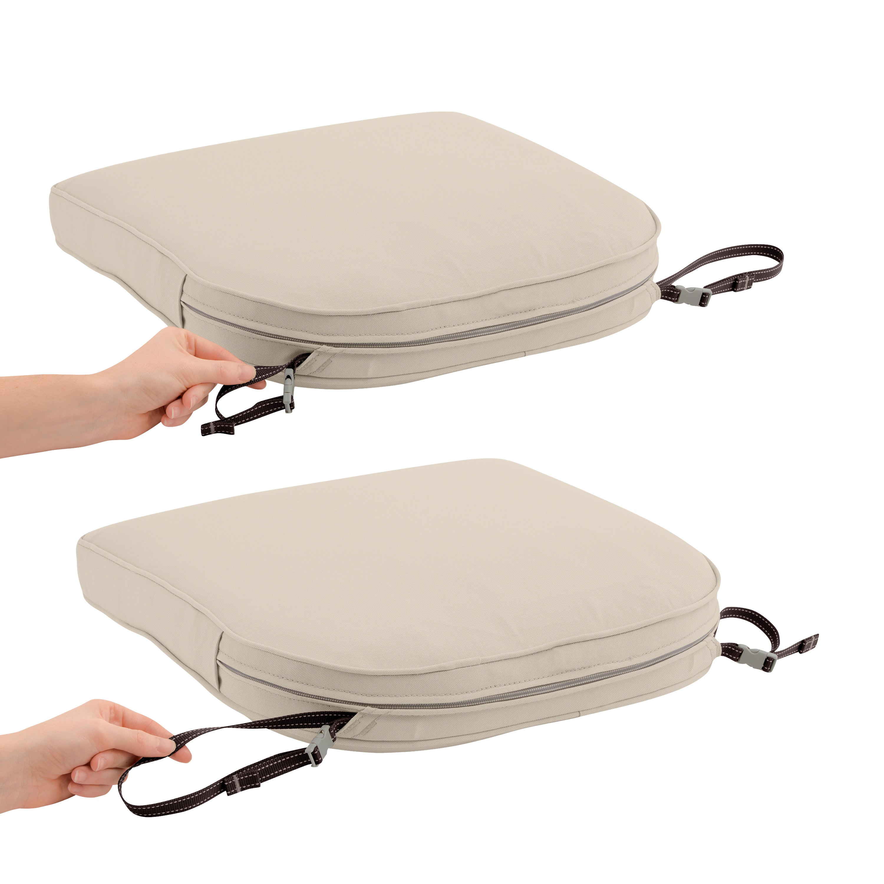 Classic Accessories Montlake FadeSafe Water-Resistant 3 Inch Thick Square Patio Dining Seat Cushion Cover