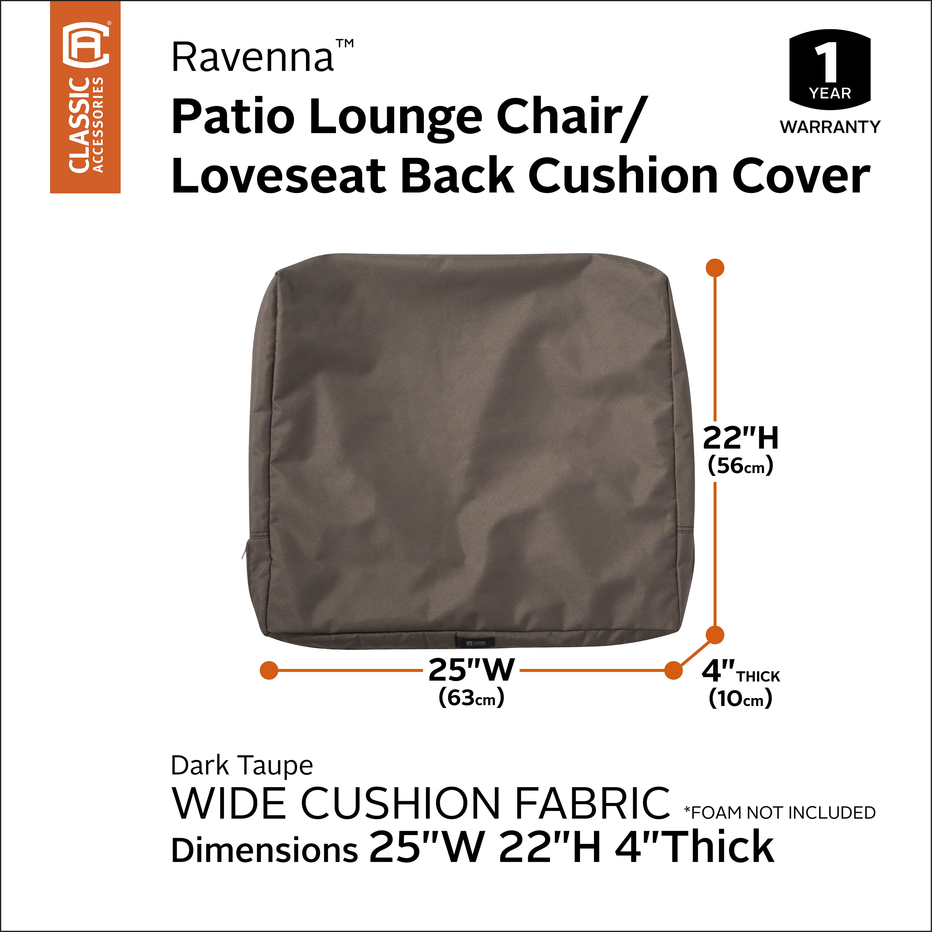 Classic Accessories Ravenna Outdoor Weatherproof Cushion Cover