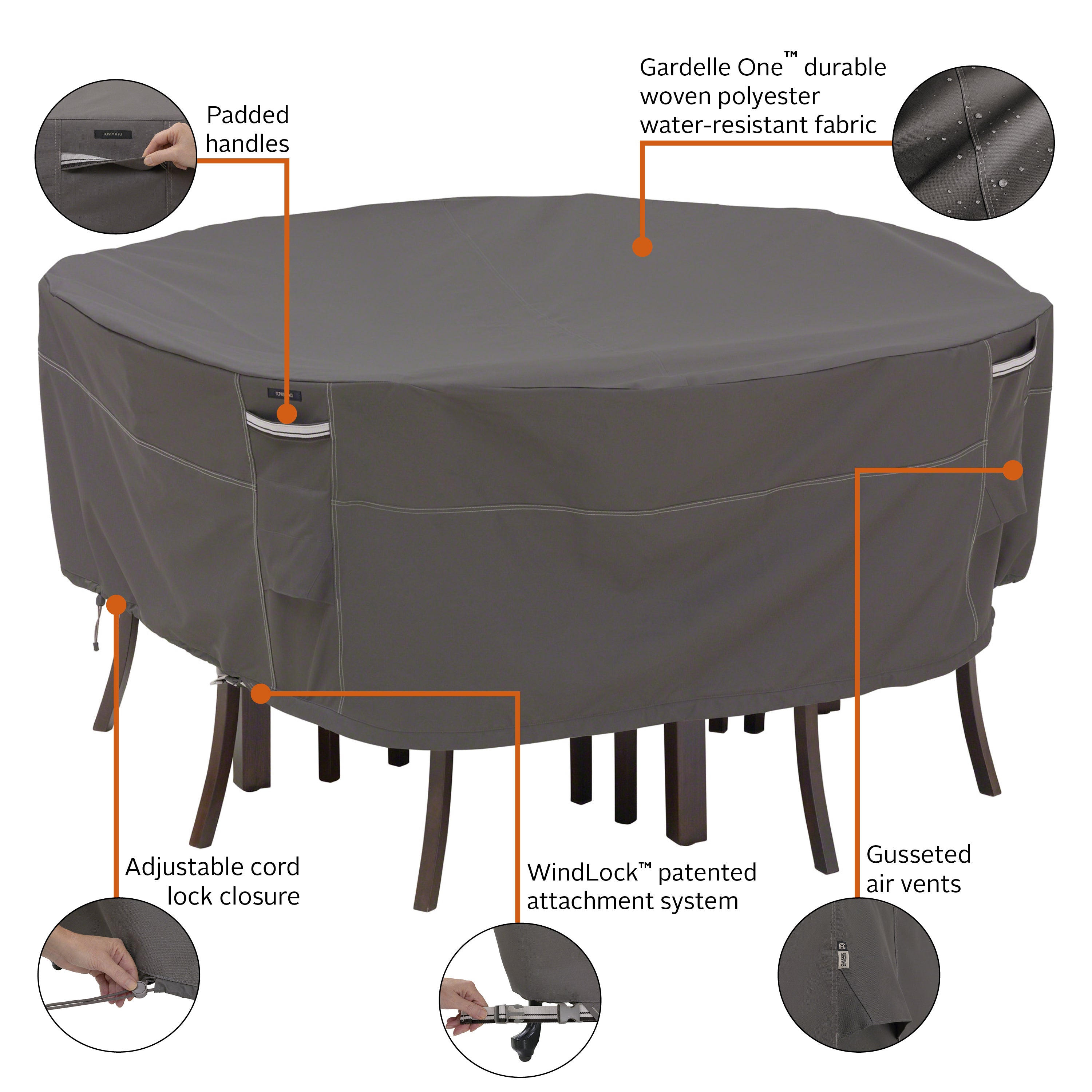classic accessories ravenna patio umbrella cover Round Table And Chair 94