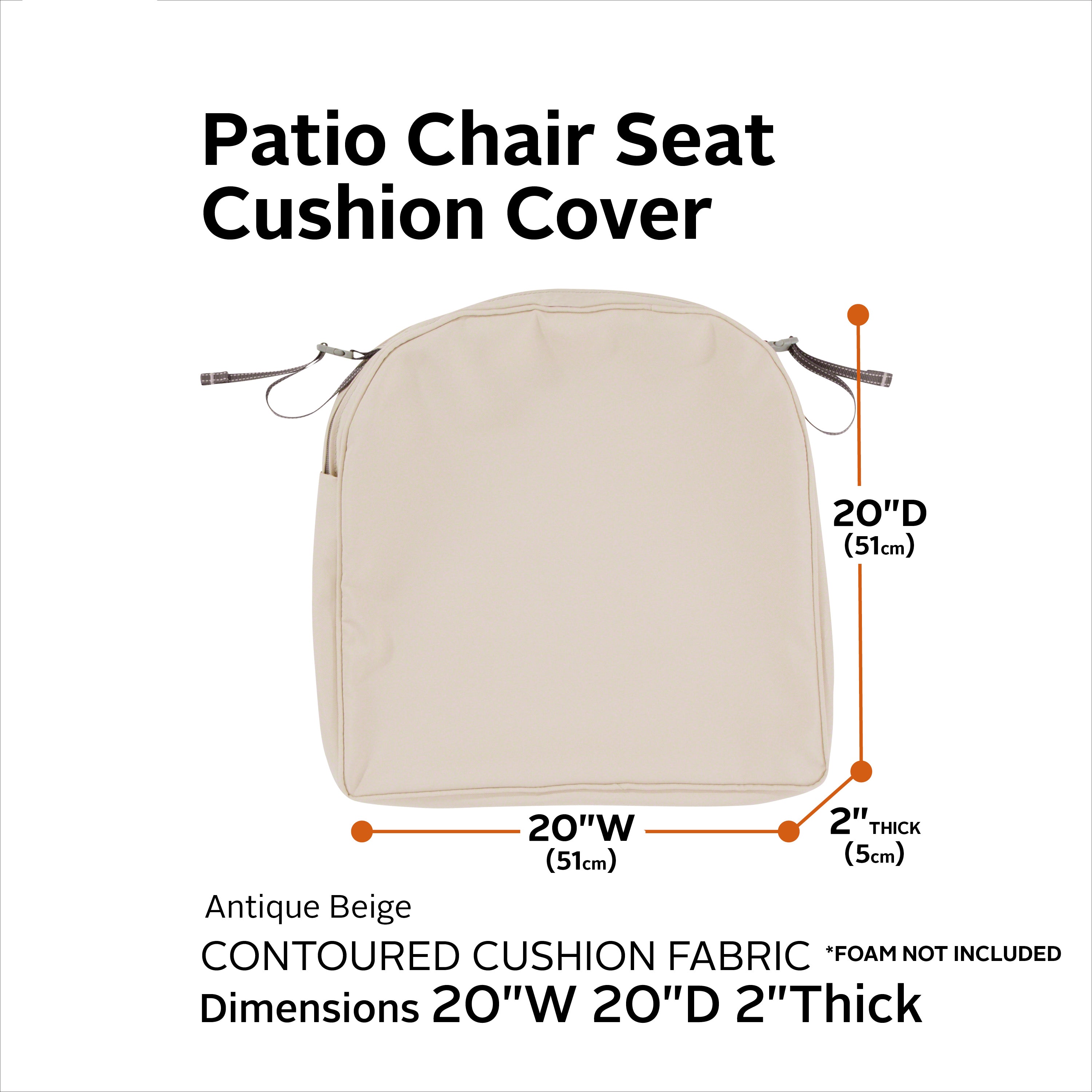 Classic Accessories Montlake Outdoor Weatherproof Dining Seat Cushion