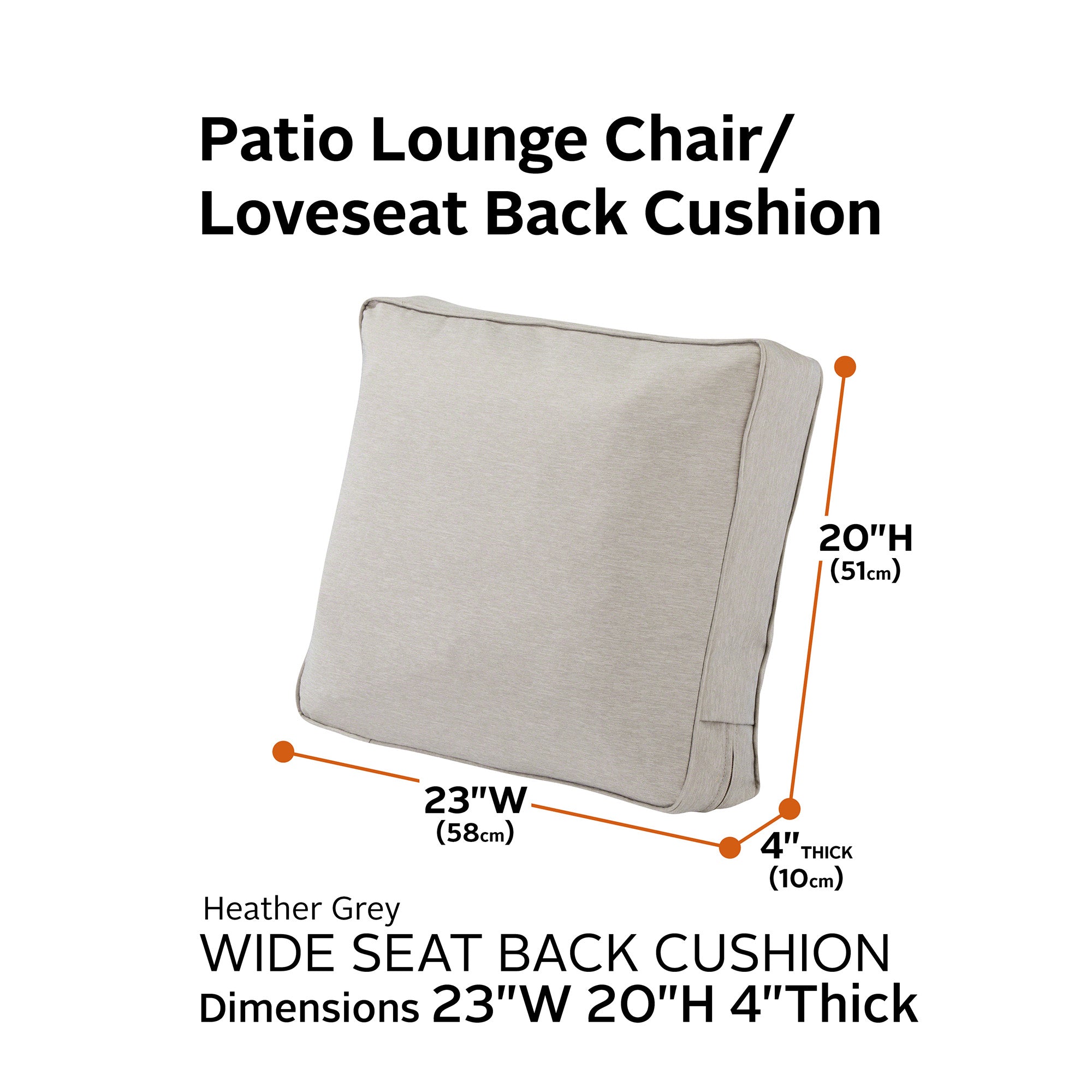 Montlake FadeSafe Patio Lounge Chair/Loveseat Back Cushion