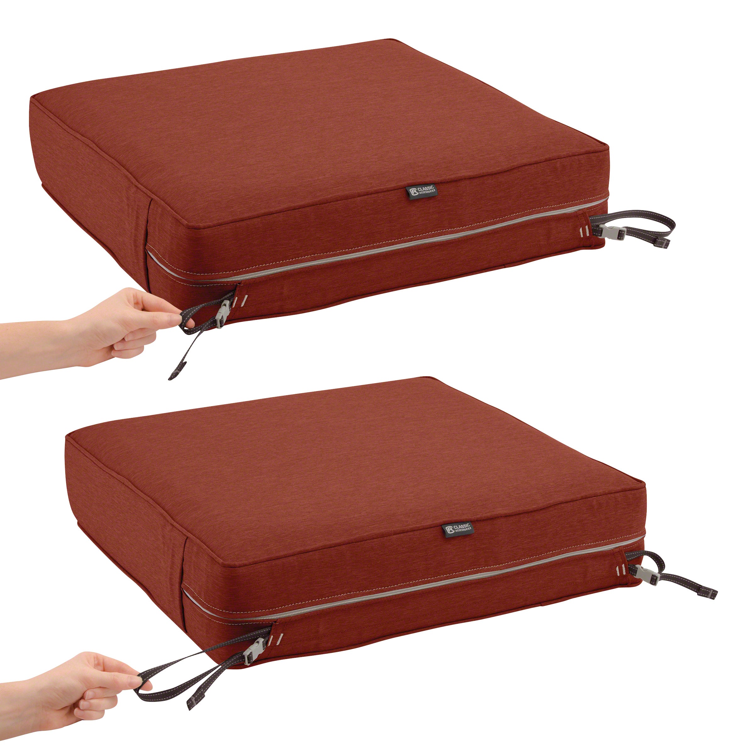 Classic Accessories Montlake FadeSafe Water-Resistant Rectangular Patio Lounge Seat Cushion Cover