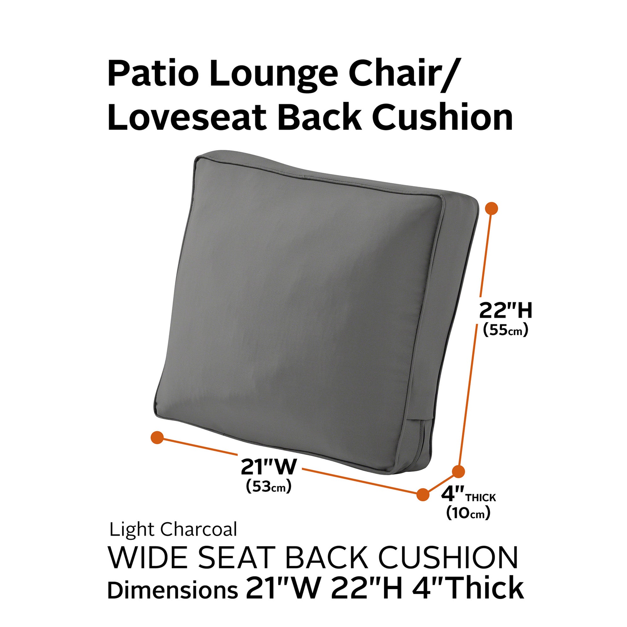 Montlake FadeSafe Patio Lounge Chair/Loveseat Back Cushion