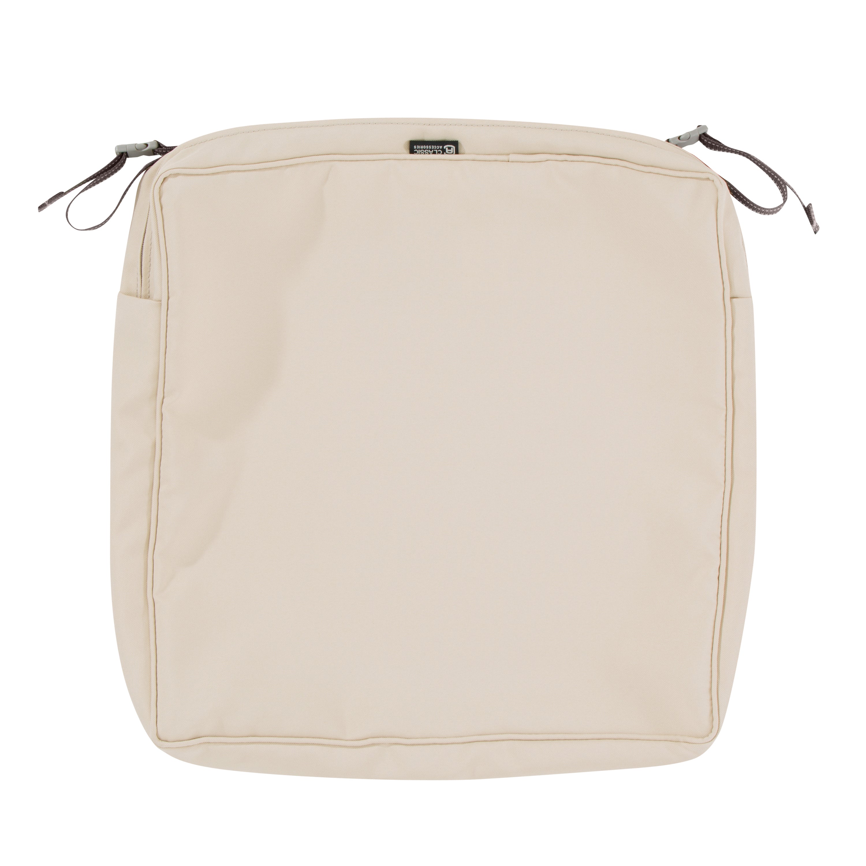 Classic Accessories Montlake FadeSafe Water-Resistant 3 Inch Thick Square Patio Dining Seat Cushion Cover