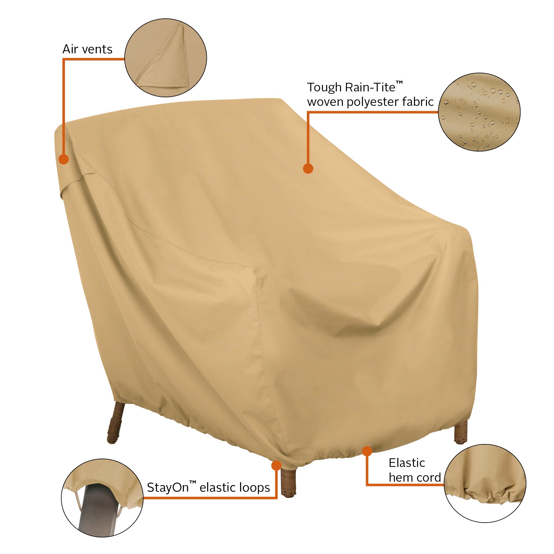 Classic Accessories 58912-EC Terrazzo Patio Chair Cover