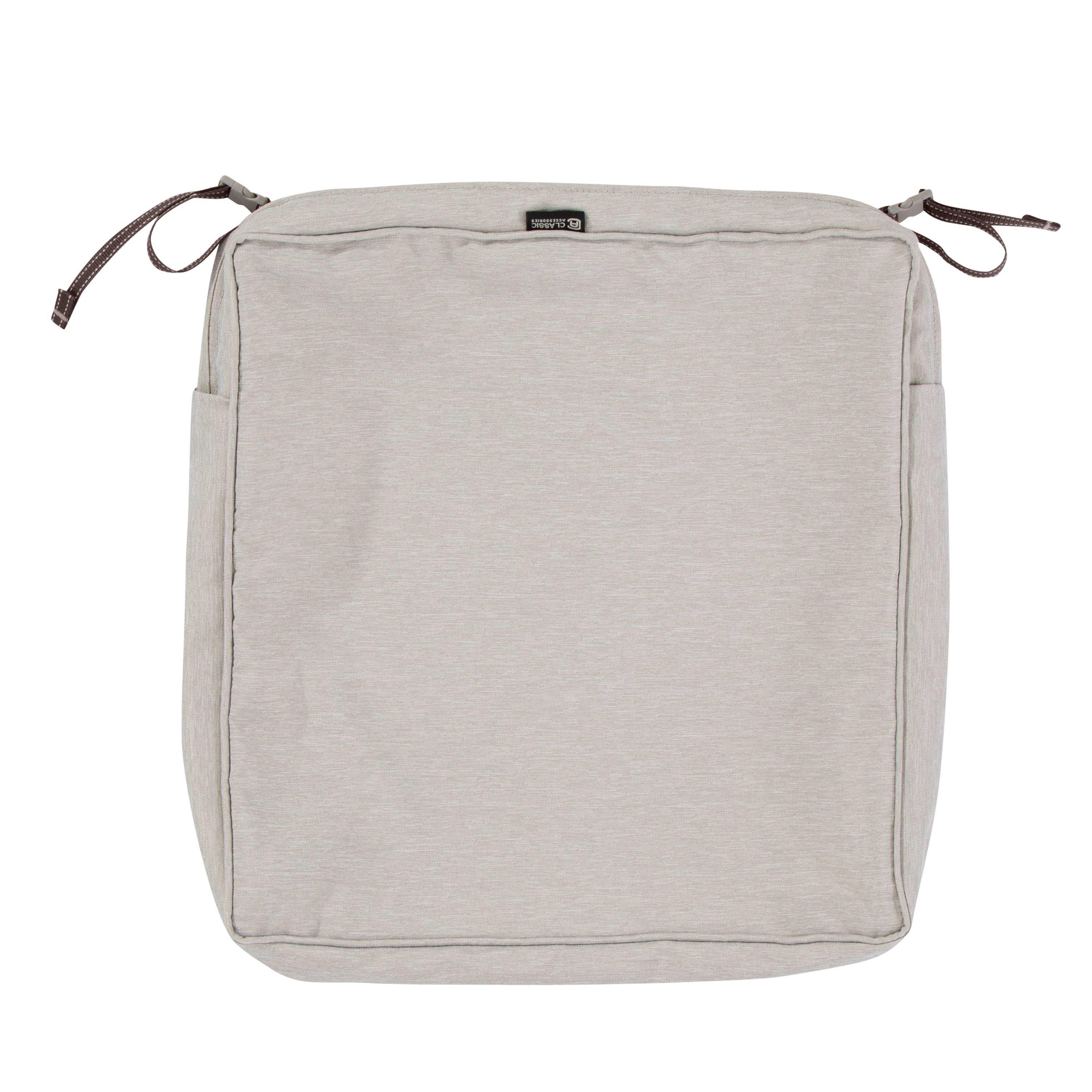 Classic Accessories Montlake FadeSafe Water-Resistant 3 Inch Thick Square Patio Dining Seat Cushion Cover