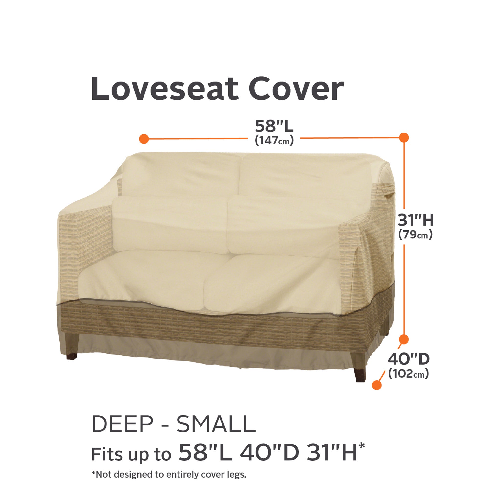 Veranda Water-Resistant Deep Seated Patio Sofa/Loveseat Cover