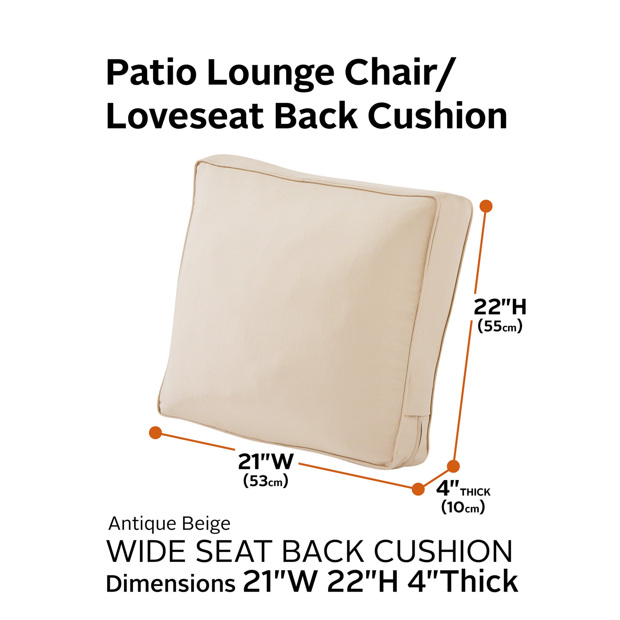 Montlake FadeSafe Patio Lounge Chair/Loveseat Back Cushion
