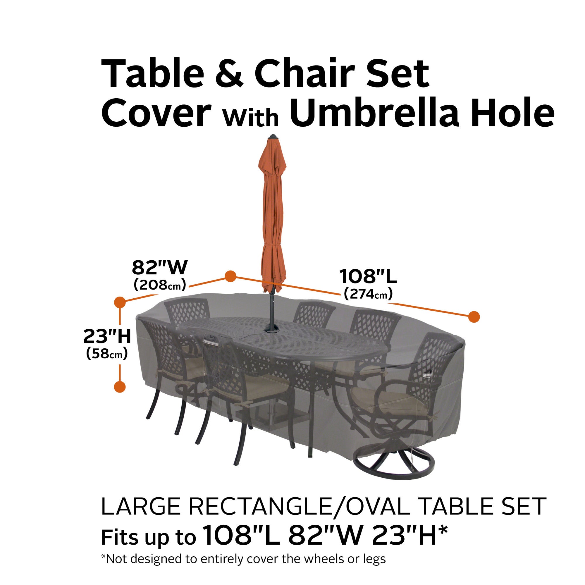 large patio table cover with umbrella hole Classic Accessories Ravenna Round & Chair Set Fishing Rod for Switch, Well Made Tablecloth Unlike Models:VRII125 Silver Two Handed Rods