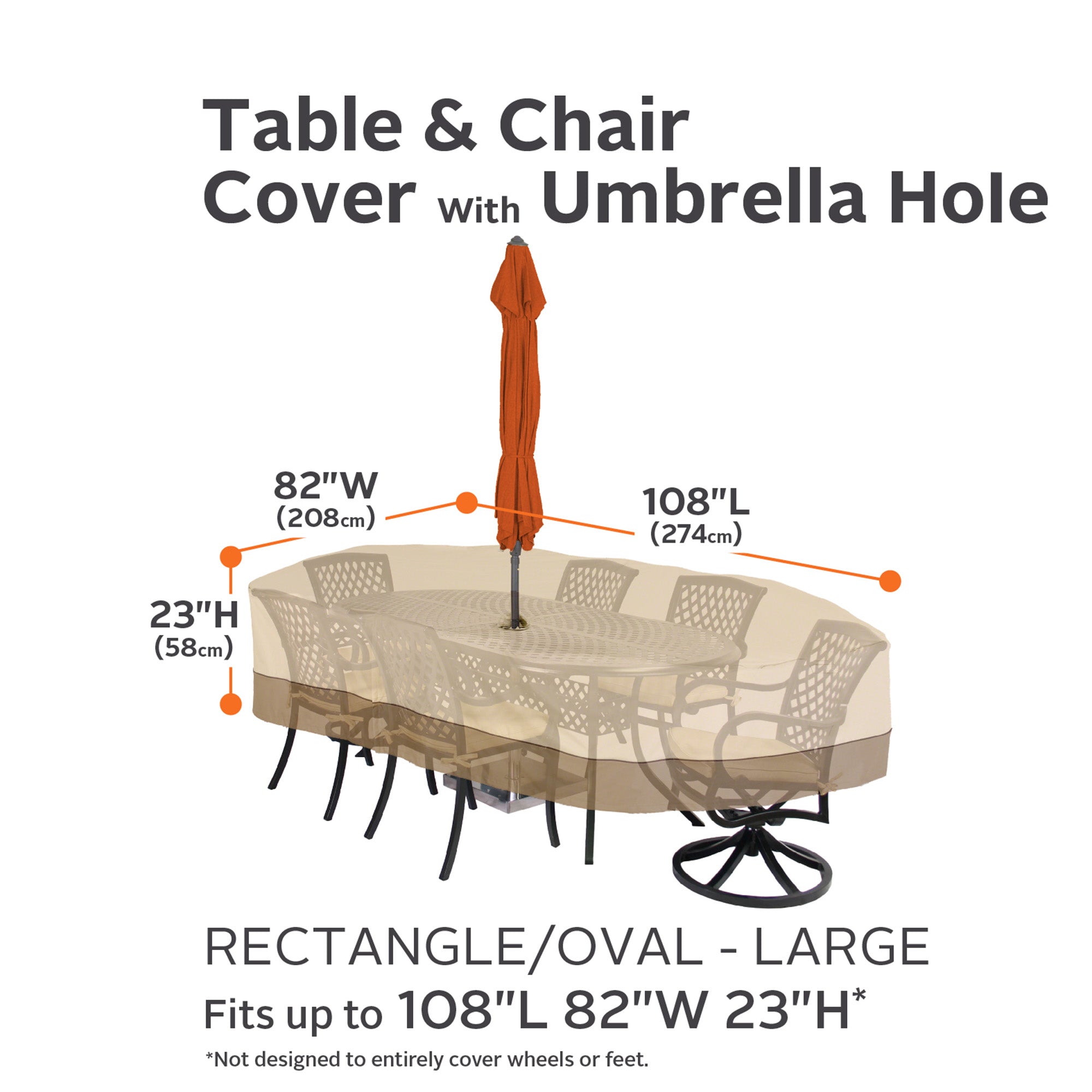 hauzz patio furniture rectangular table covers with umbrella hole Veranda Rectangular/Oval Chair Set Cover Xikar Airtight Cigar Travel To reduce this possibility Color:Espresso/Dune weddinggift