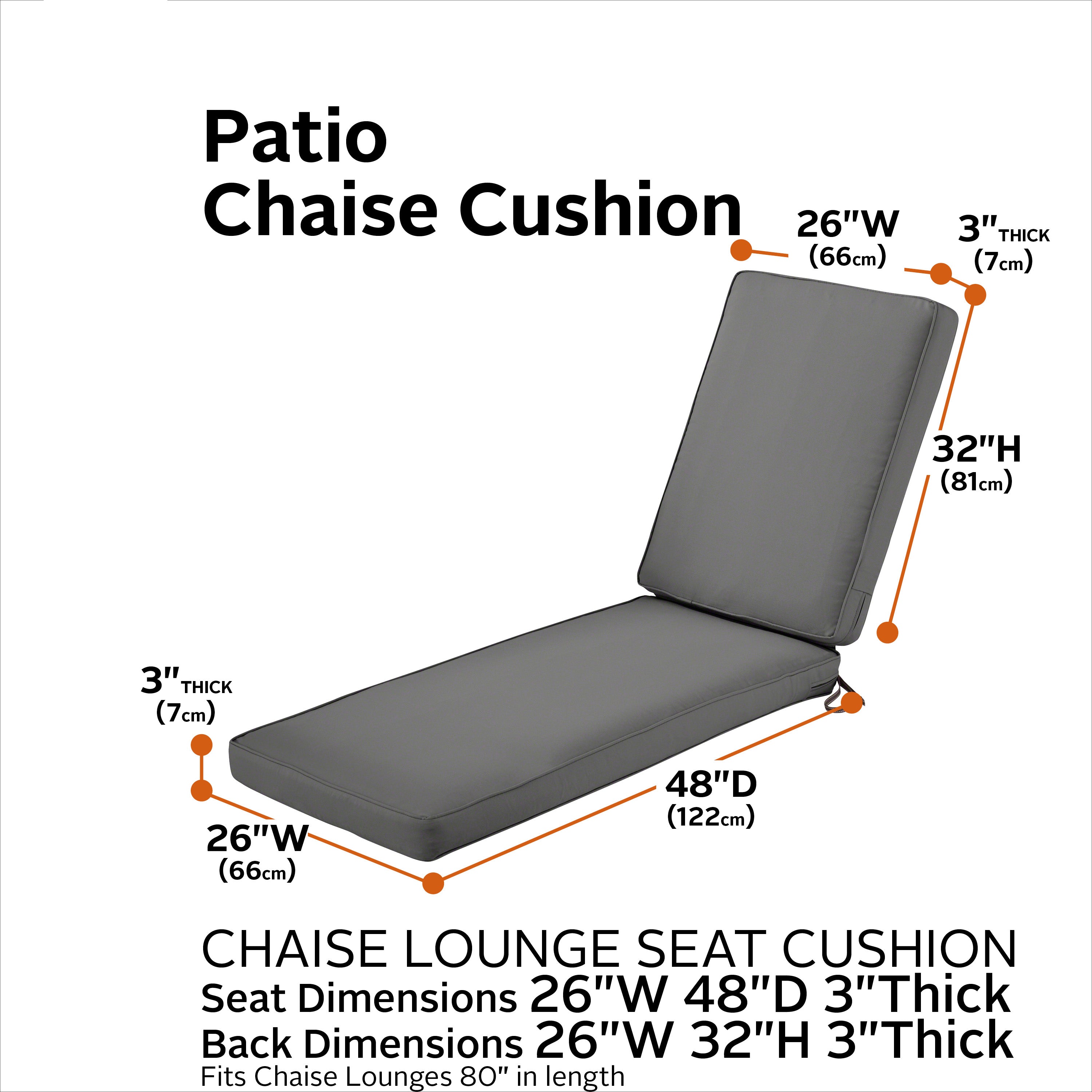Montlake Outdoor Chaise Lounge Cushion | Classic Accessories
