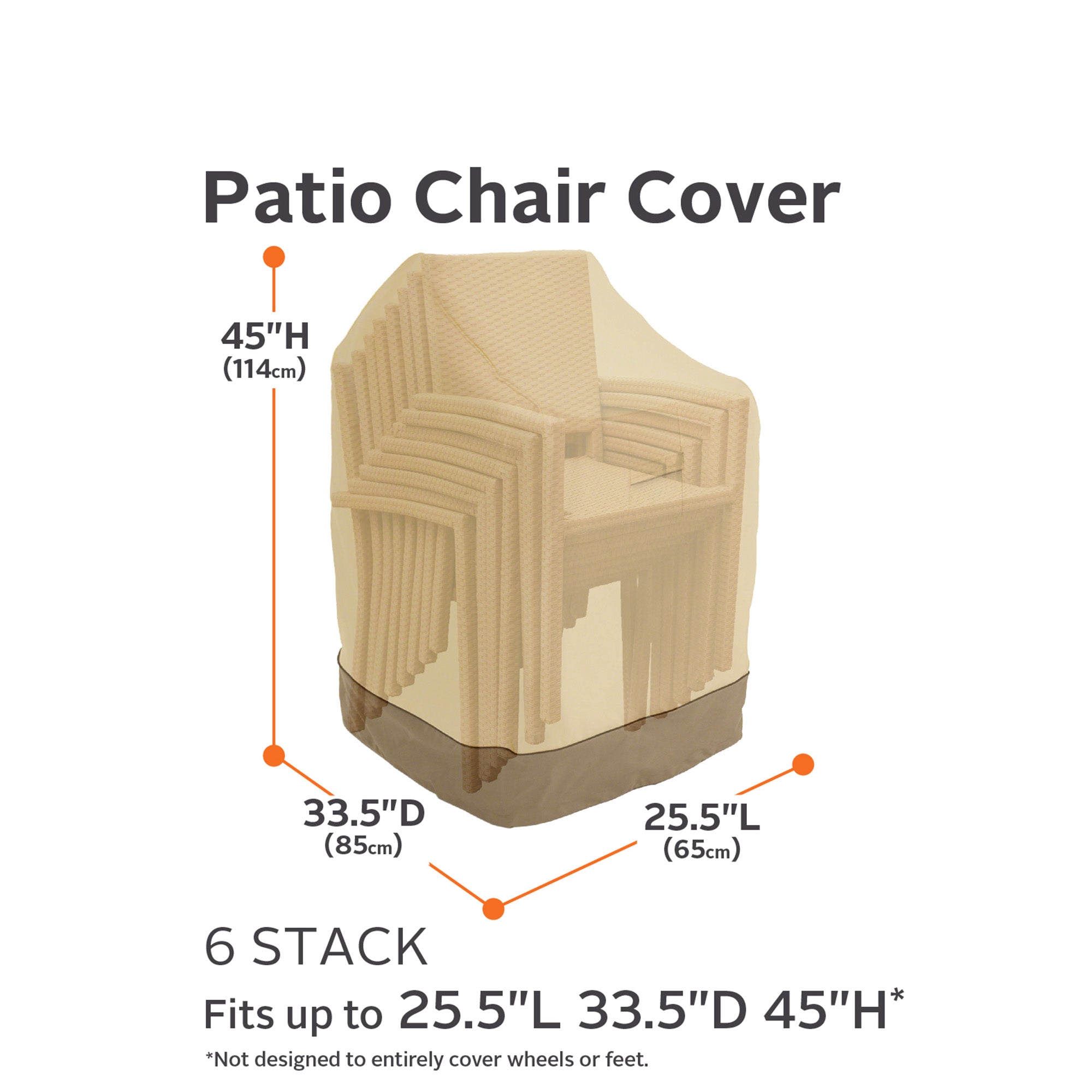 classic accessories veranda patio umbrella cover dimensions Veranda Water-Resistant 25.5-Inch Stackable Patio Chair Cover