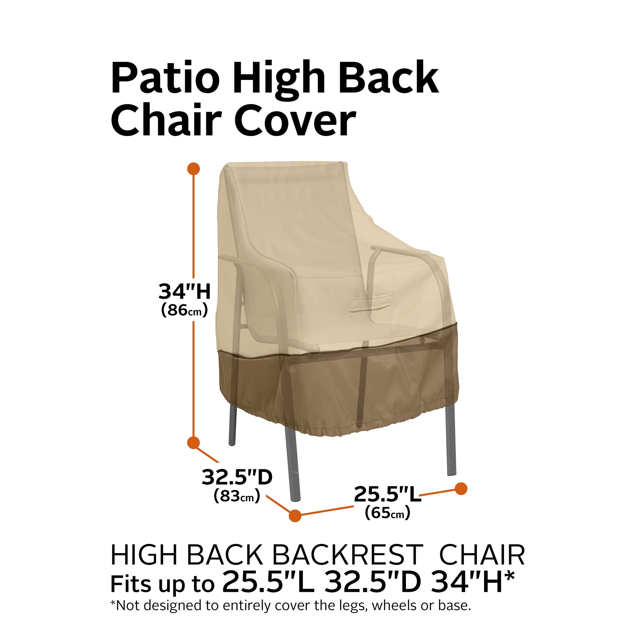 Classic Accessories Veranda Water-Resistant High Back Patio Chair Cover