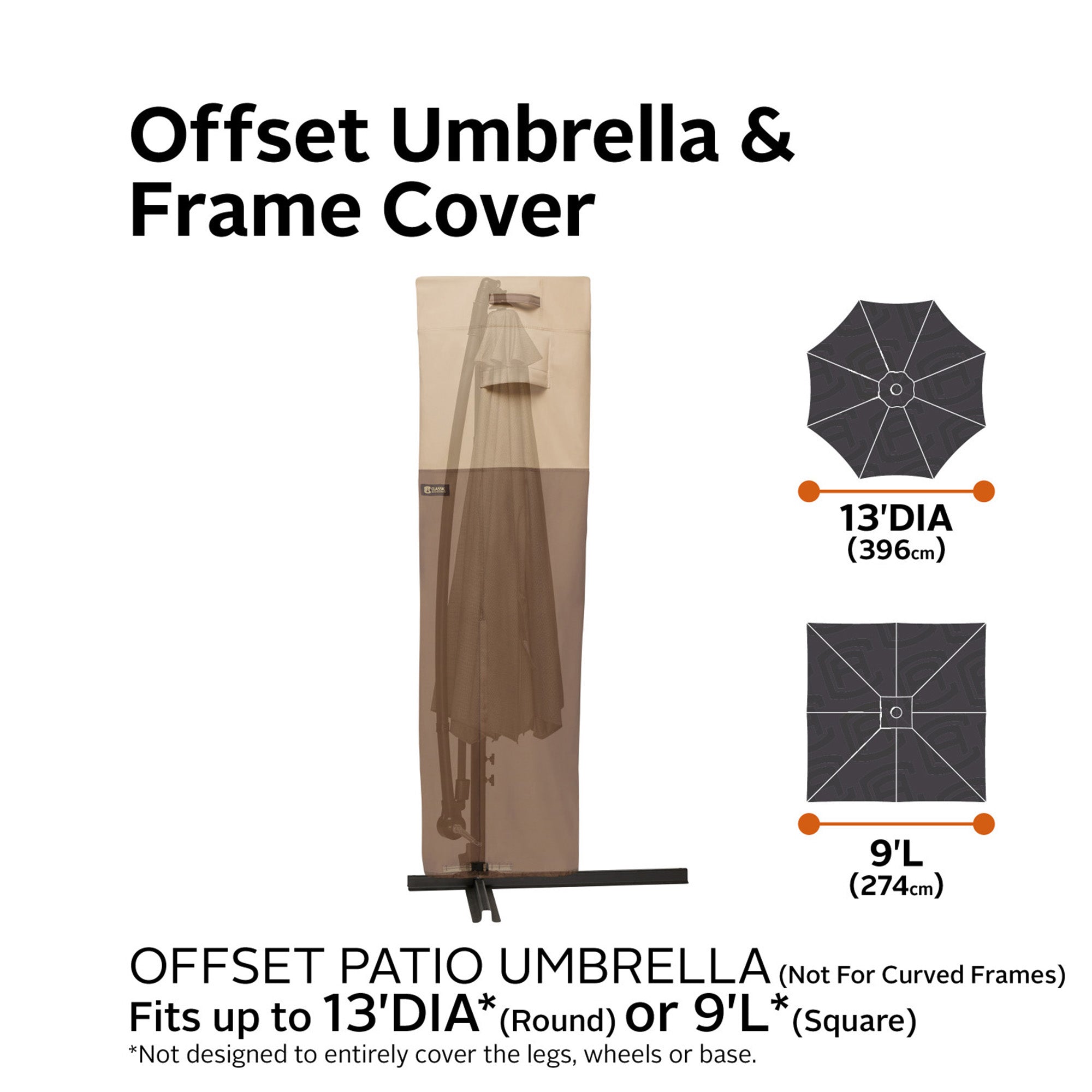 best patio umbrella cover Veranda's Best Waterproof Offset Umbrella & Frame Cover, 13 Foot