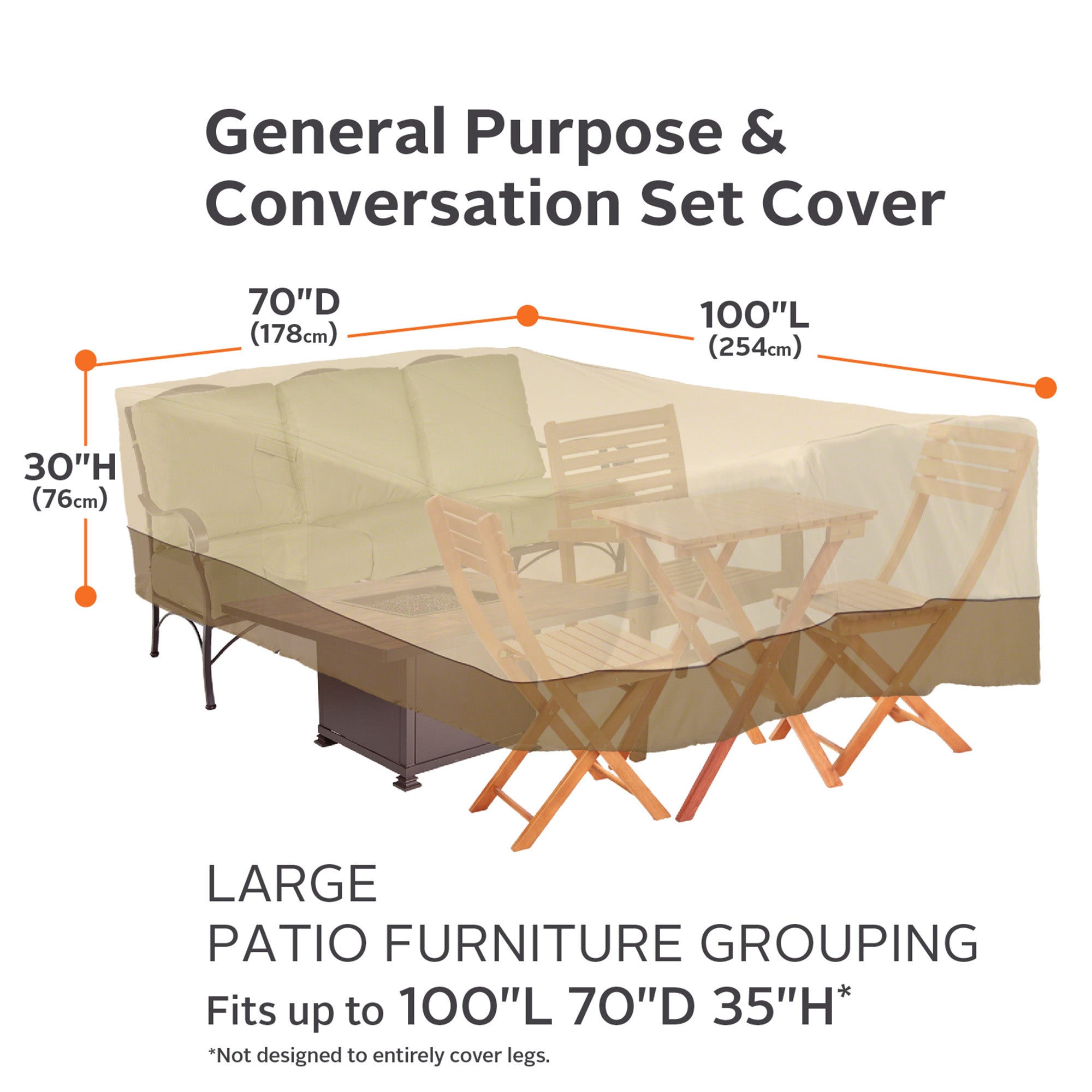 classic accessories veranda patio umbrella cover dimensions 55-578-011501-00 Not designed to entirely cover the wheels or legs.With Product Dimensions(L x D x H) Classic Accessories Veranda Offset Patio
