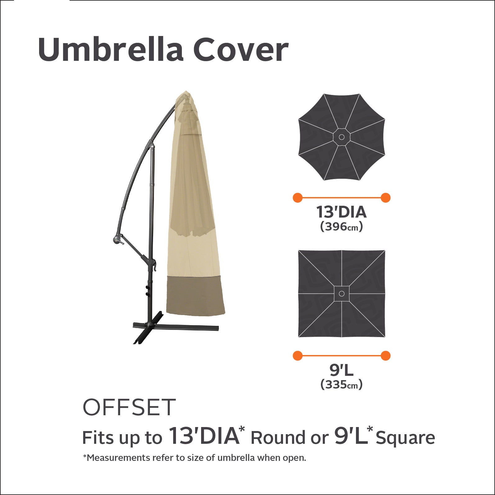 Veranda Water-Resistant 13 Foot Offset Patio Umbrella Canopy Cover