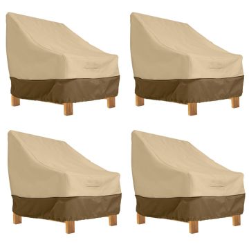 Classic Accessories Veranda Water-Resistant 38 Inch Deep Seated Patio Lounge Chair Cover, 4 Pack