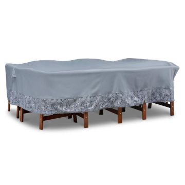 Vera Bradley by Classic Accessories Classic Accessories Water-Resistant Rectangle/Oval Patio Table and Chair Set Cover, 108 x 82 x 23 Inch, Rain Forest Toile Gray