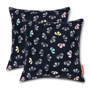 Vera Bradley by Classic Accessories Classic Accessories Water-Resistant Accent Pillows, 18 x 18 x 8 Inch, 2 Pack, Gingko Butterflies