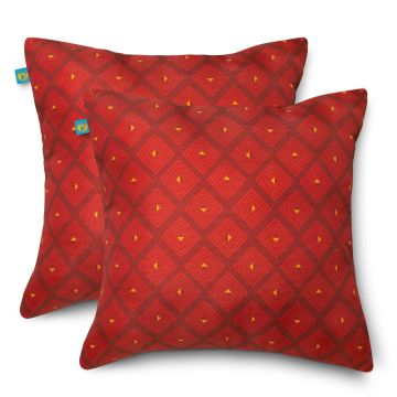 Duck Covers Water-Resistant Accent Pillows, 18 x 18 Inch, 2 Pack, Ruby Mosaic