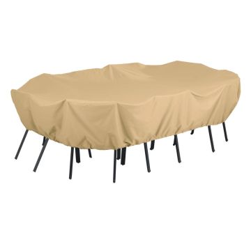 Terrazzo Water-Resistant Rectangular/Oval Patio Table & Chair Set Cover
